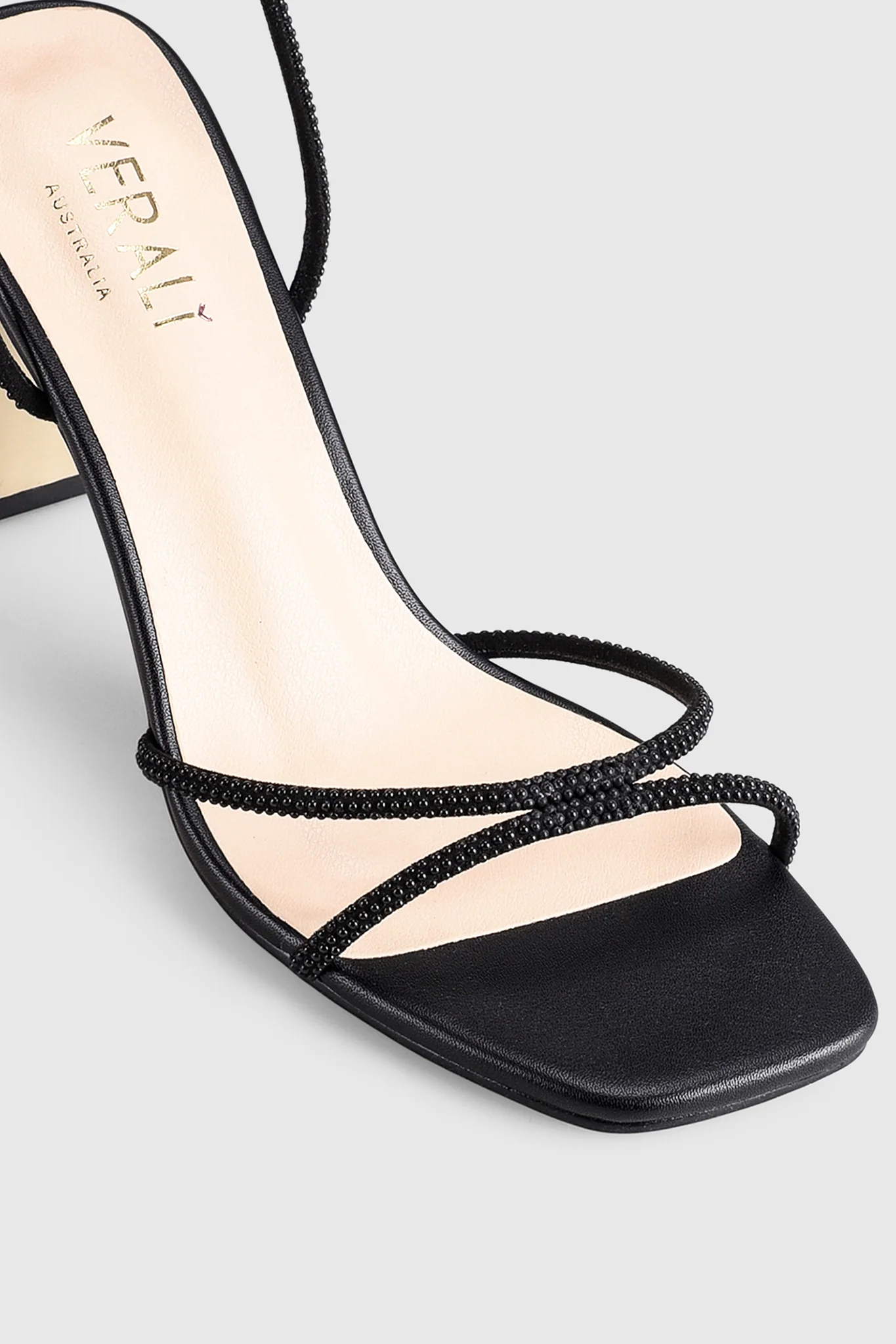 VERALi Kian Block Heel Sandals Black Pearl - Sonourner