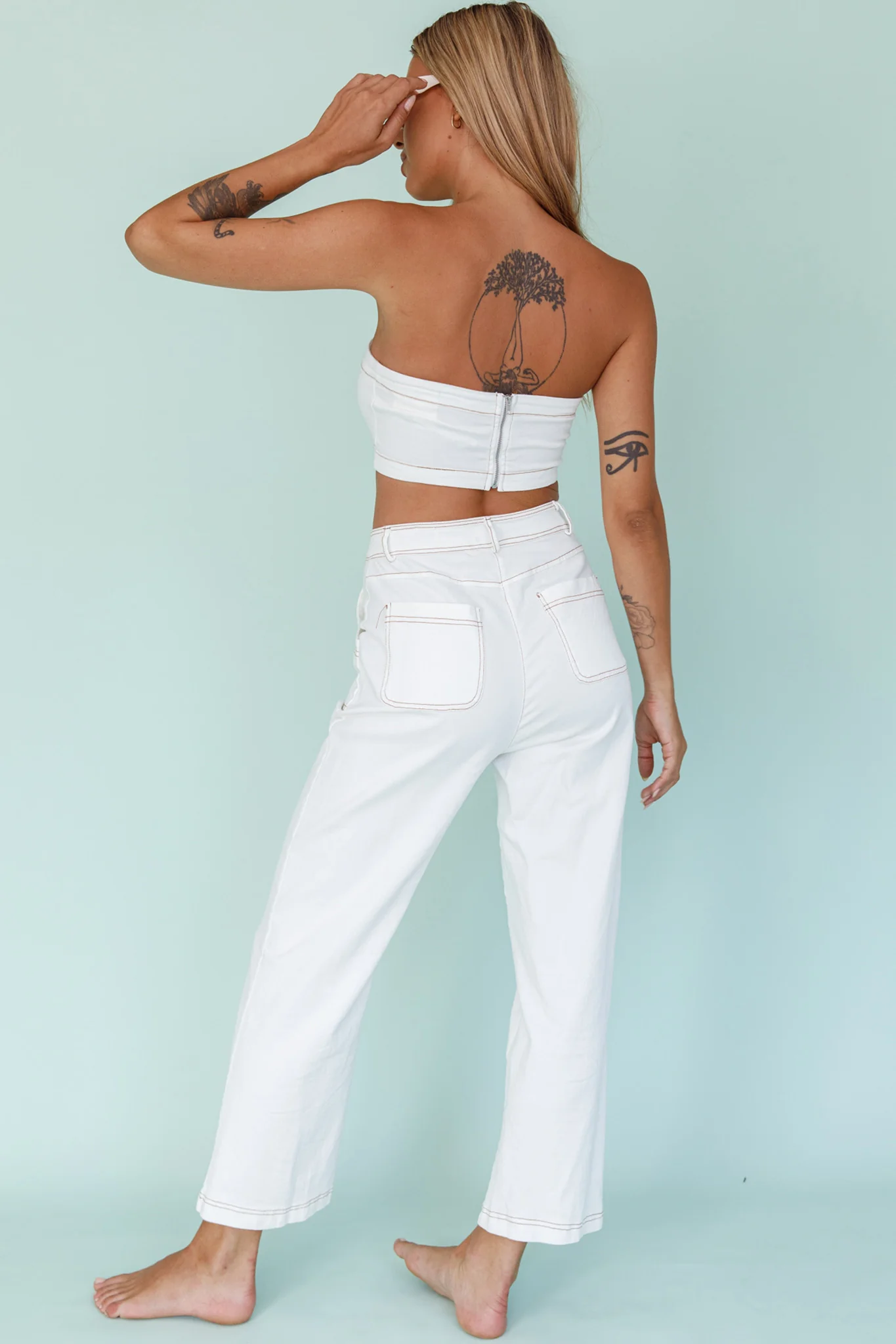 Uptown Wide Leg Pants White - Sonourner