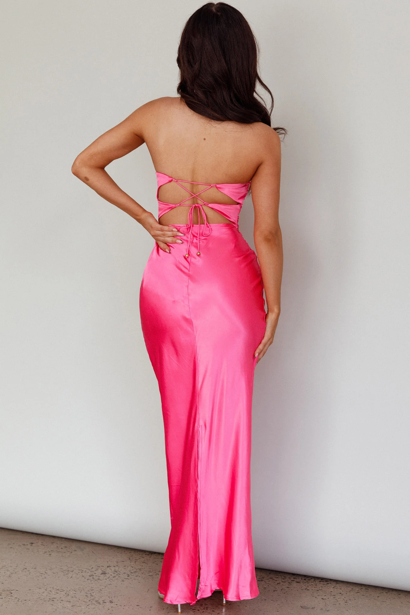 Good Impression Double Twist Midi Dress Hot Pink - Sonourner