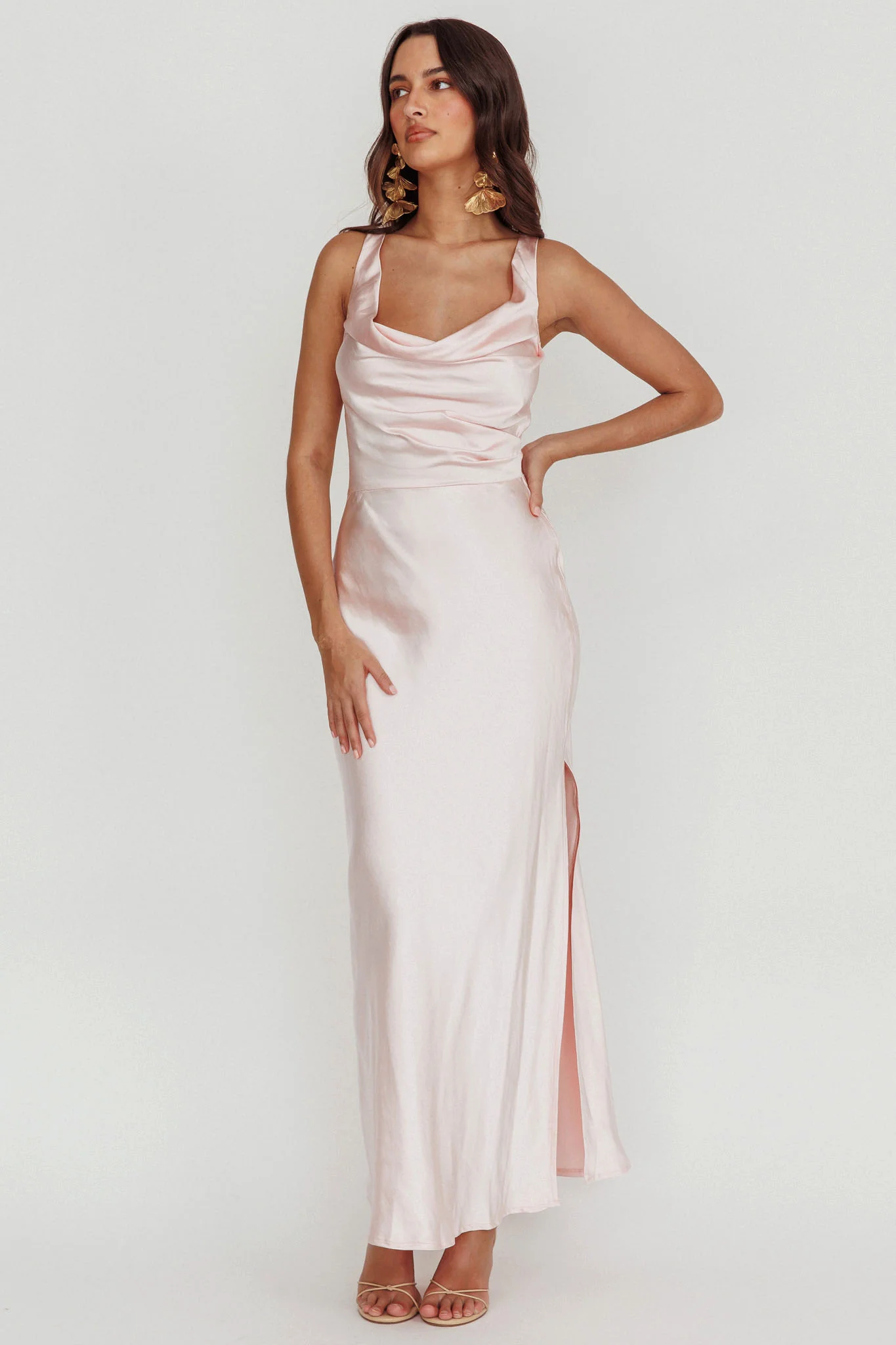 Sitara Tied Back Maxi Dress Blush - Sonourner