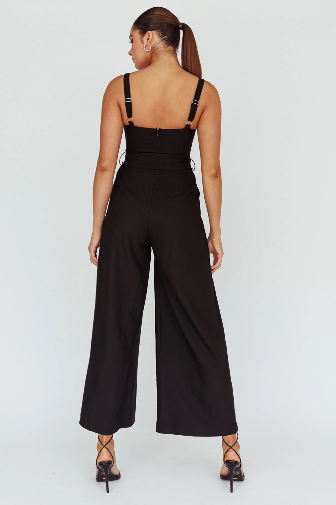 Colleen Waist Tie Jumpsuit Black - Sonourner