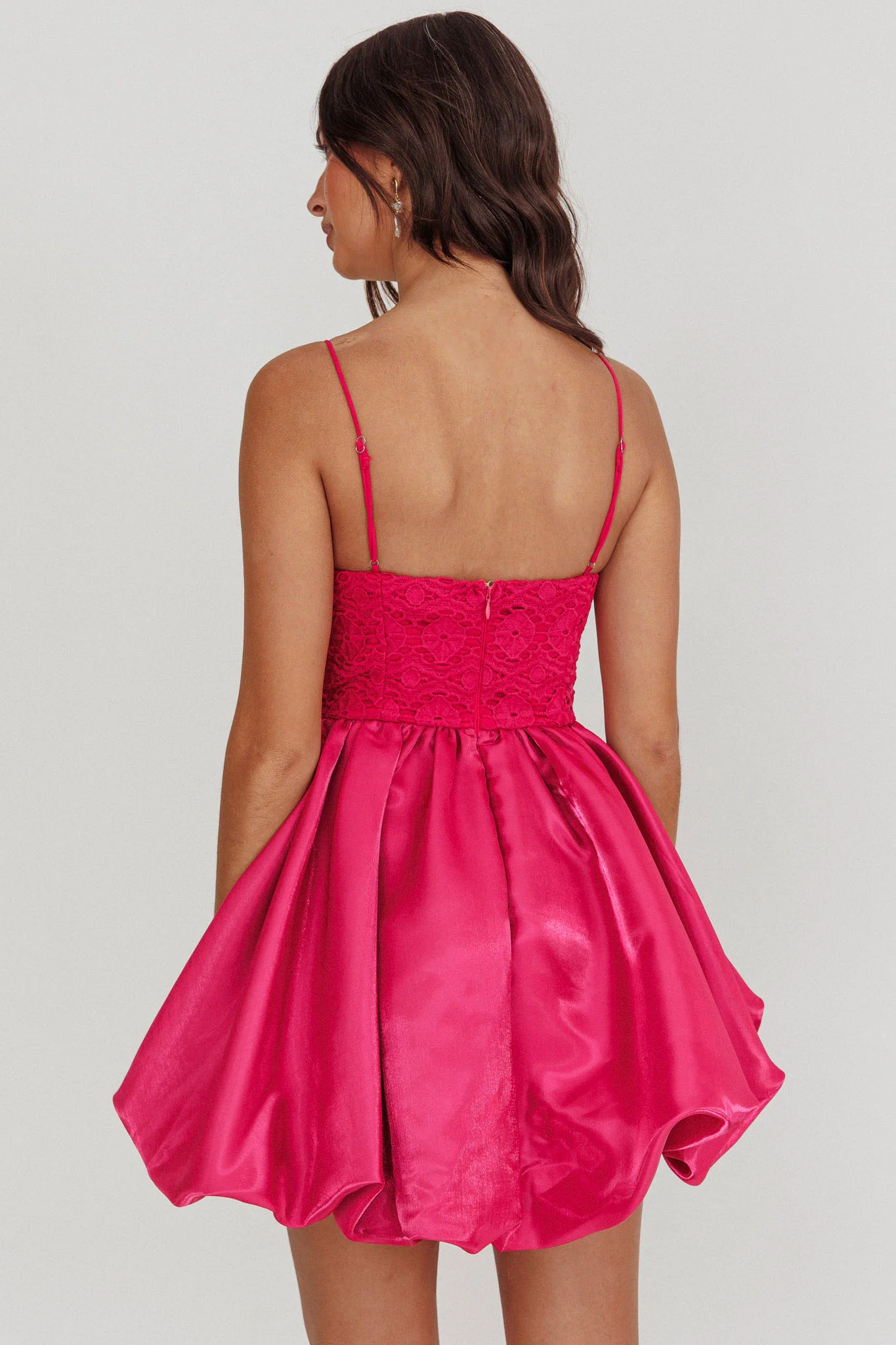 Lucia Bubble Skirt Mini Dress Hot Pink - Sonourner