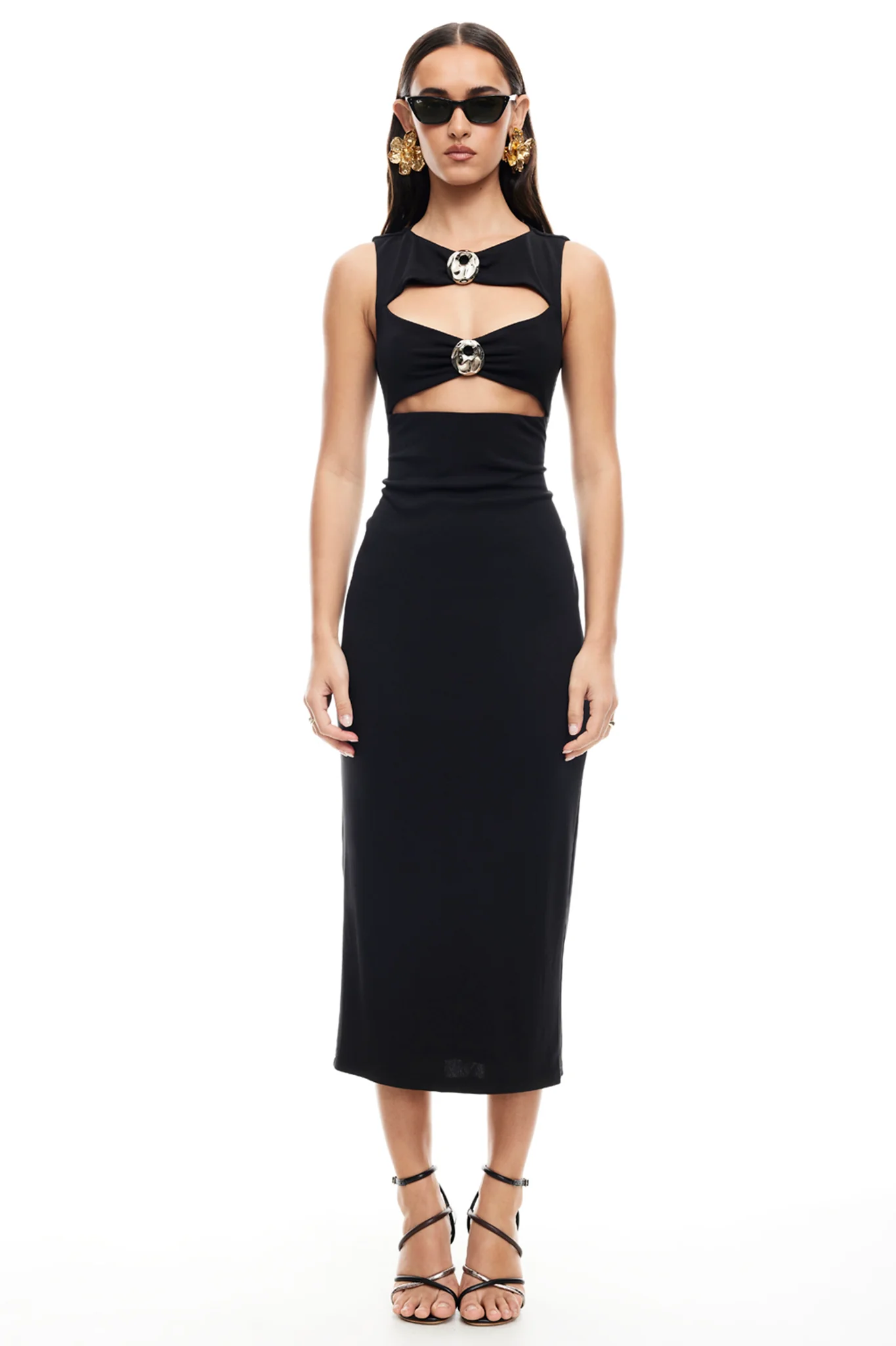 LIONESS After Hours Midi Dress Onyx - Sonourner