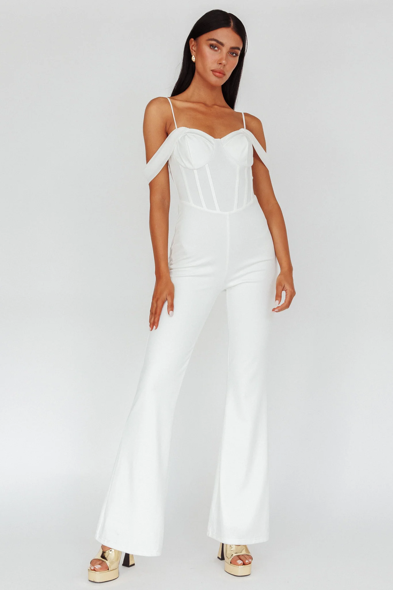 Nian Corset Bodice Jumpsuit Ivory - Sonourner