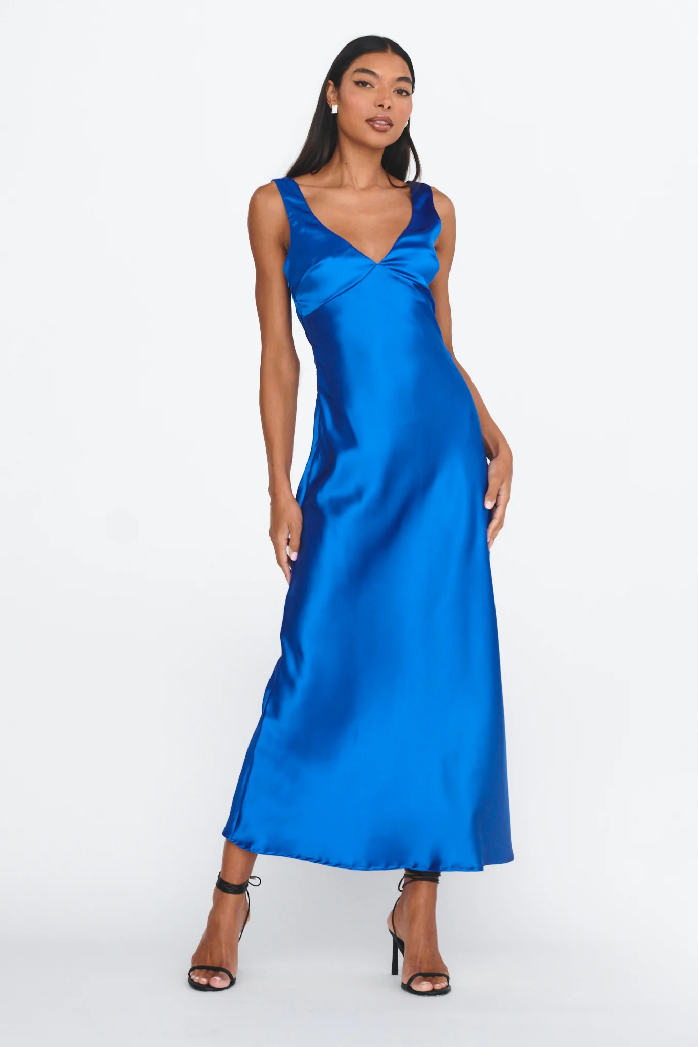 Jelena Draped Back Maxi Dress Sapphire - Sonourner