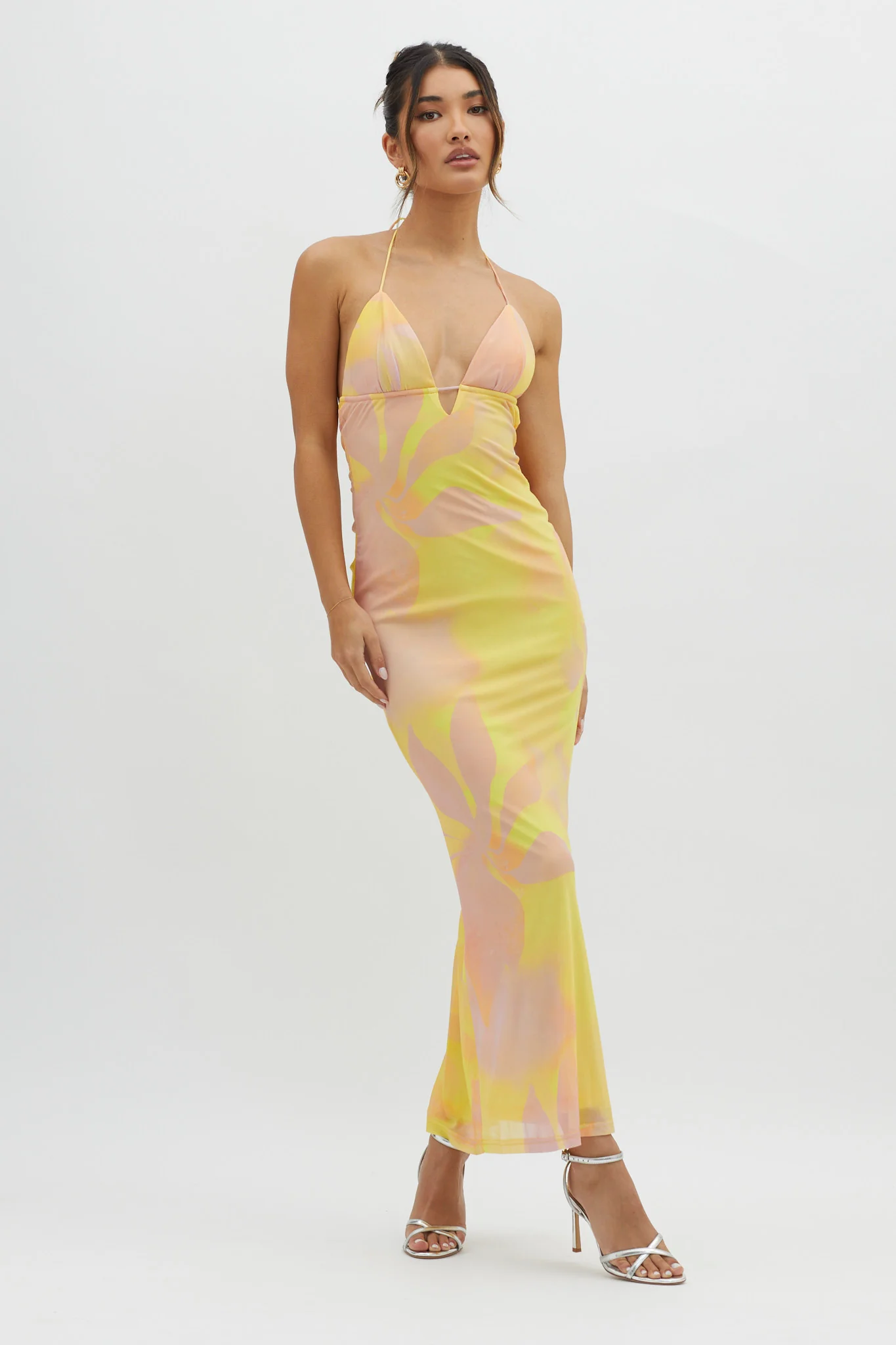 Santa Rosa Ruched Back Maxi Dress Yellow - Sonourner