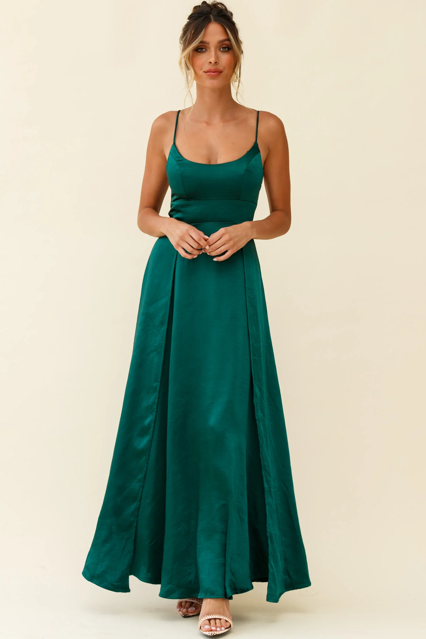 Joanne Empire Waist Maxi Dress Jade - Sonourner