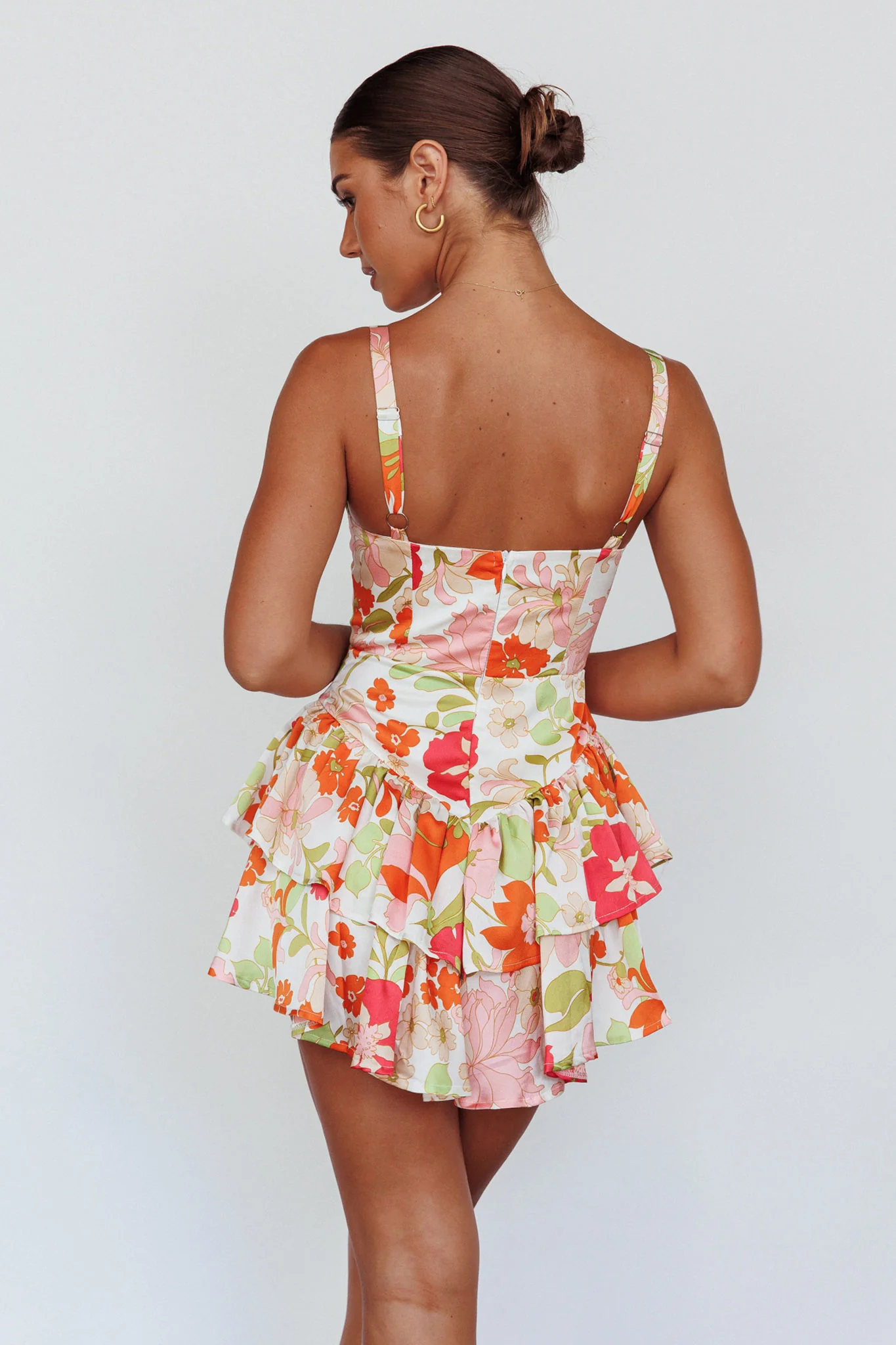 Tuscan Summer Flounce Romper Floral White - Sonourner