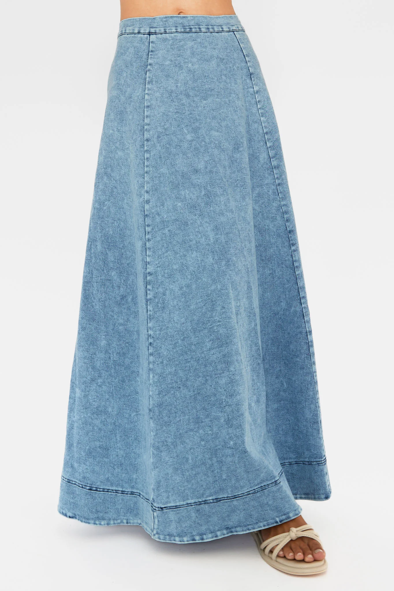 Rhythms A-Line Maxi Skirt Denim Blue - Sonourner