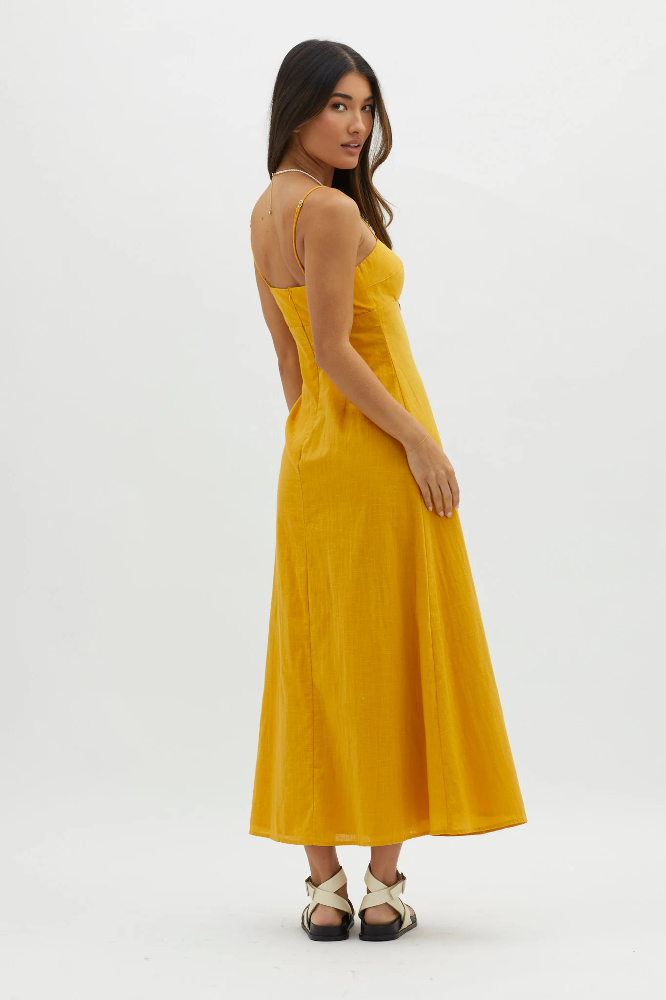 Be Yourself Keyhole Bust Maxi Dress Sun - Sonourner