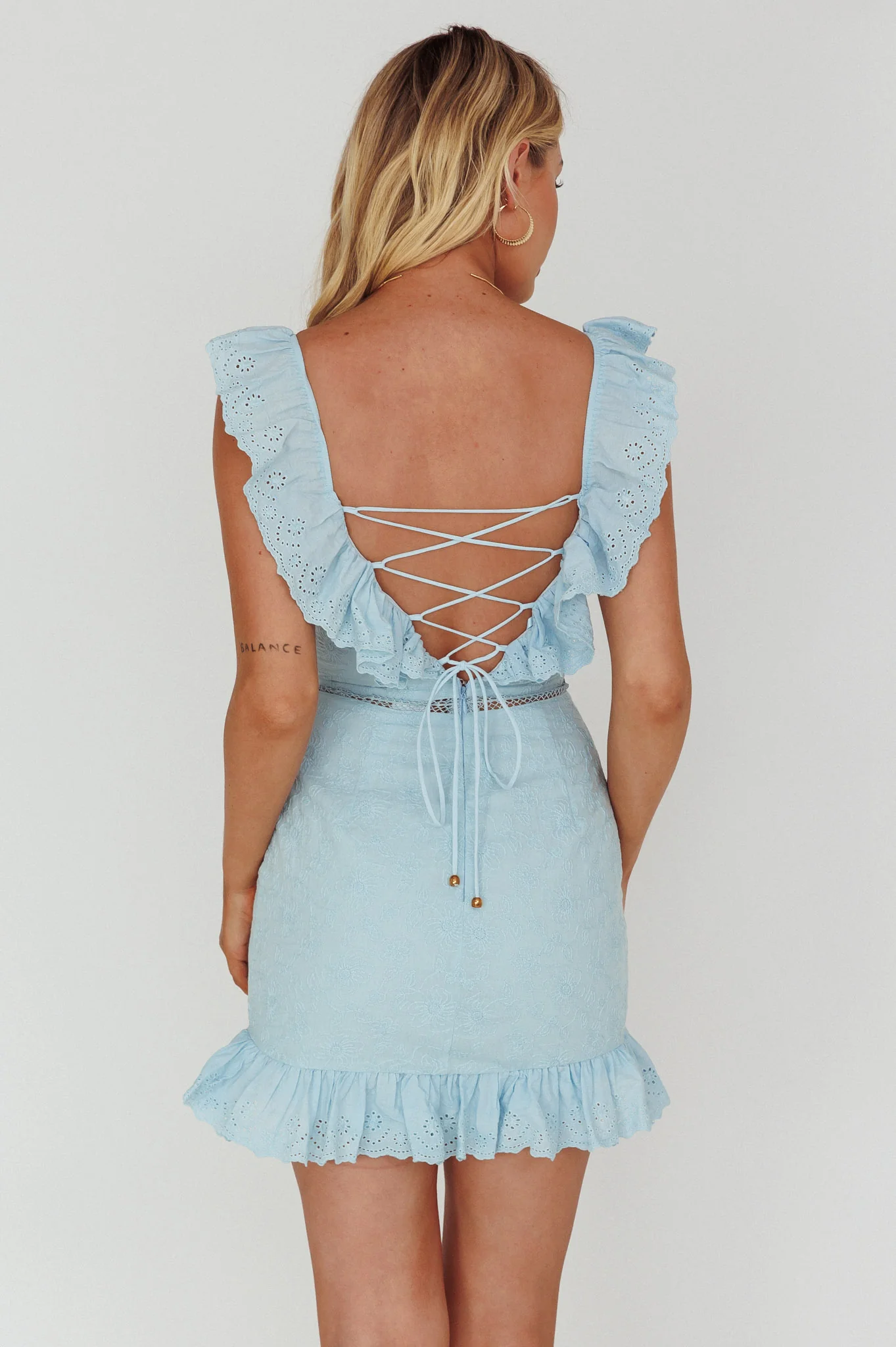 Sweet Melody Sweetheart Neckline Off-Shoulder Dress Lace Steel Blue - Sonourner