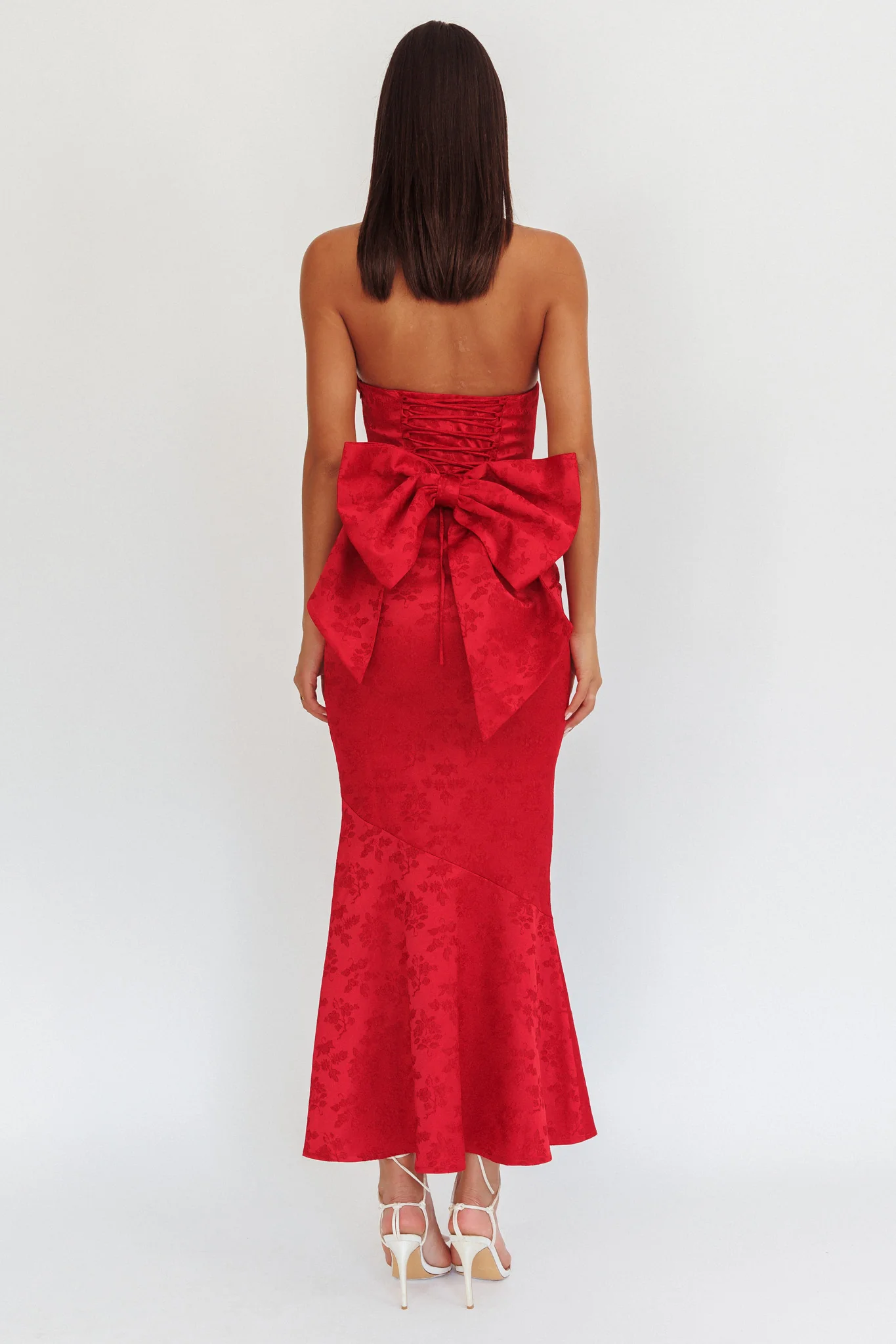 Melty Kisses Bow Back Maxi Dress Wine - Sonourner