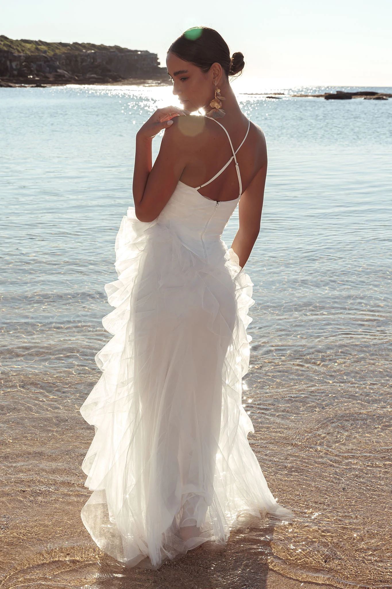 Sun To Me Tulle Maxi Dress Off White - Sonourner