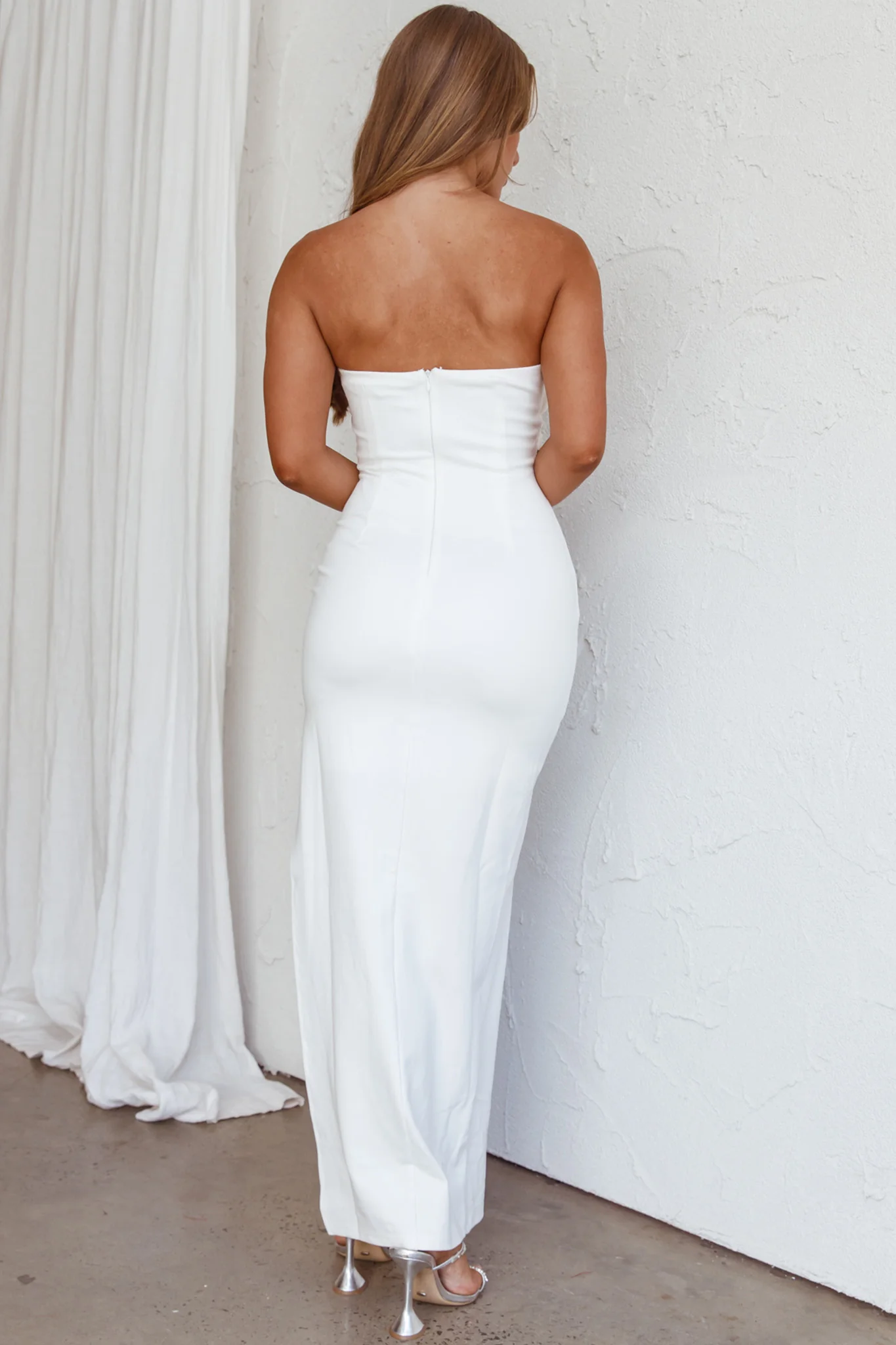 Mykonos Nights Strapless Maxi Dress White - Sonourner