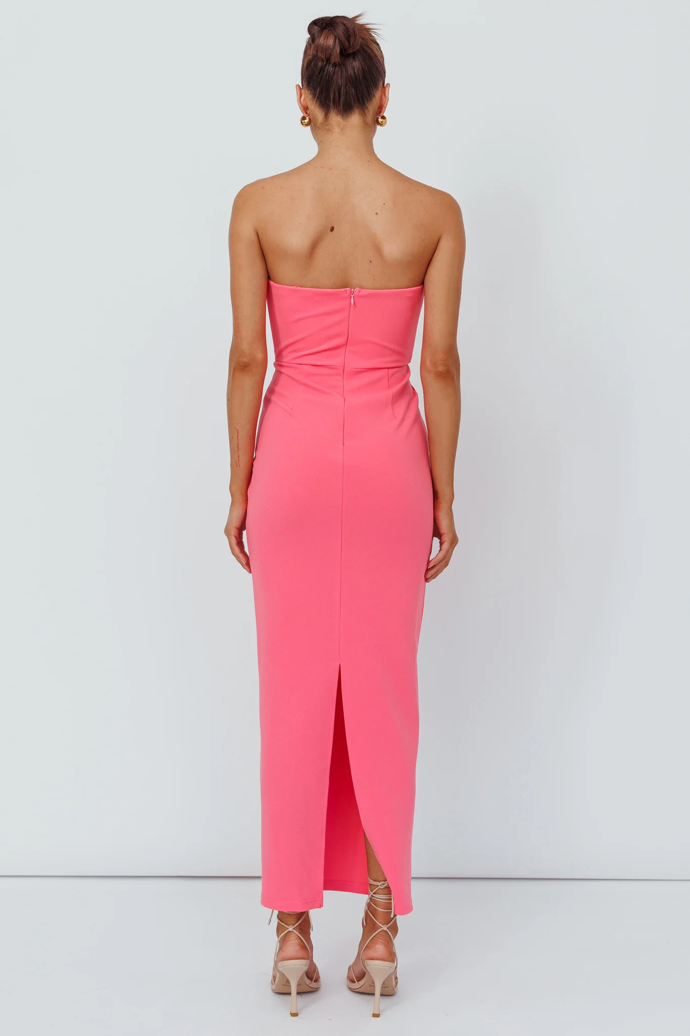 Deonne Twist Waist Midi Dress Pink - Sonourner