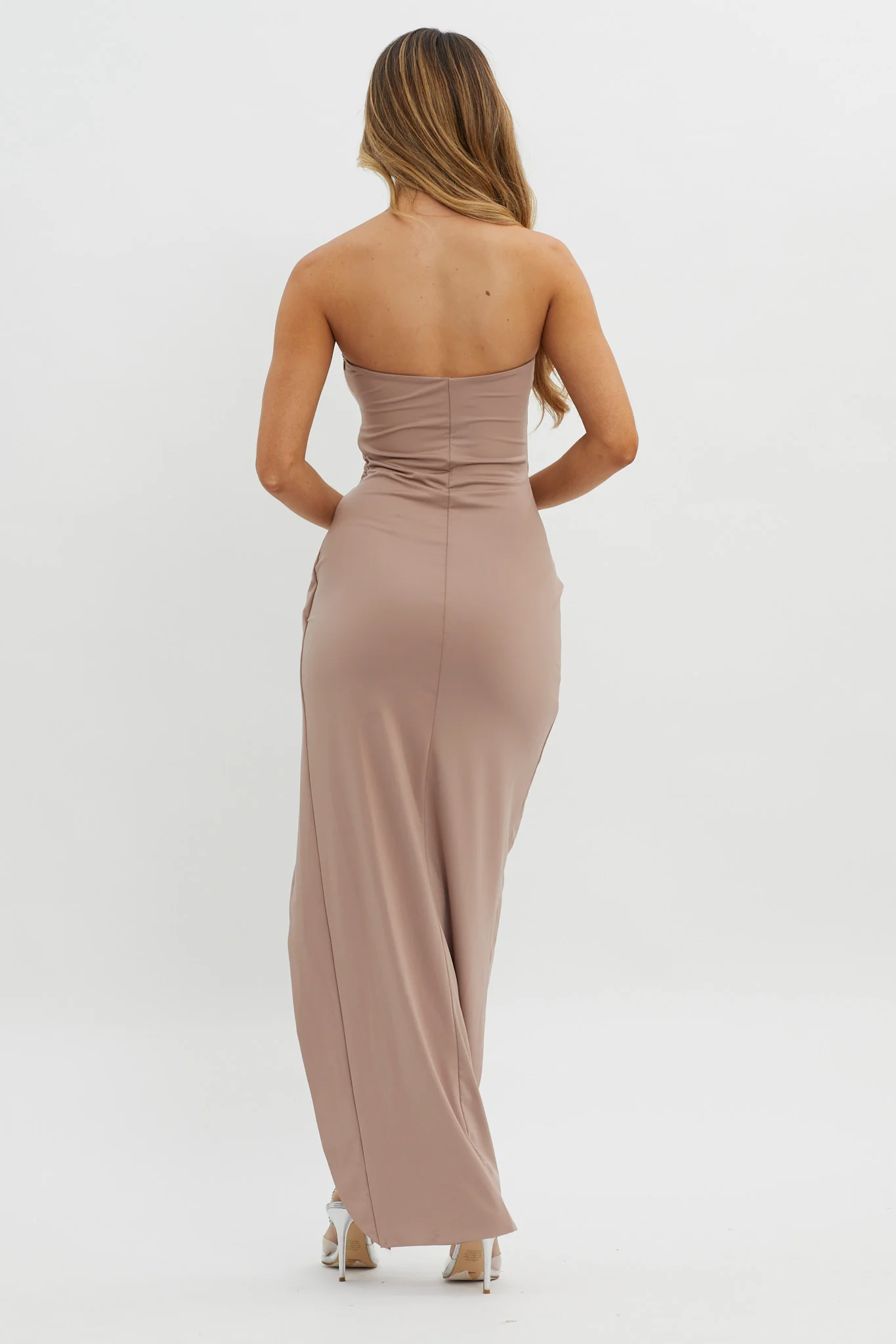 Evette Strapless Split Maxi Dress Tawny - Sonourner