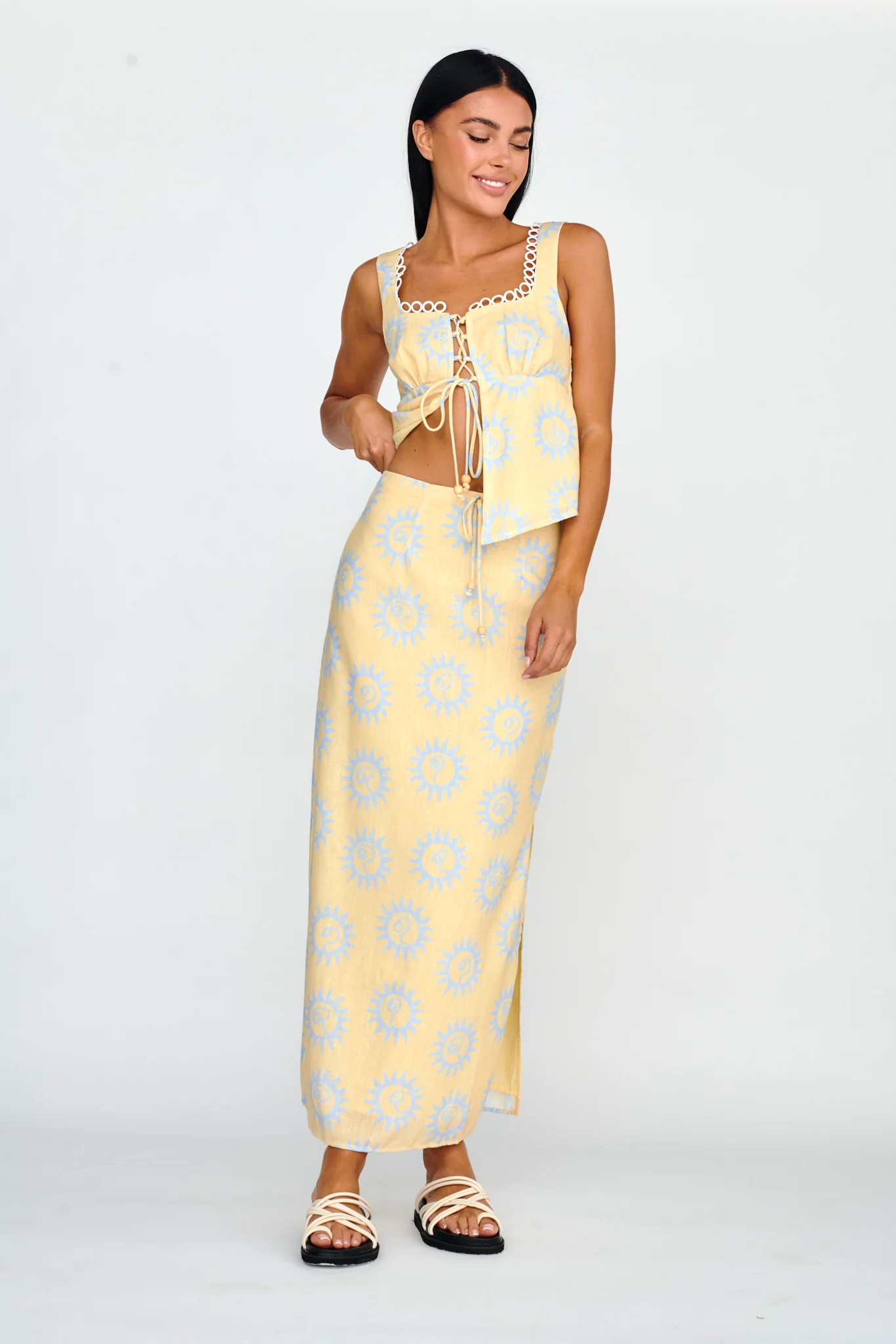 Sun Days Midi Skirt Sun Lemon - Sonourner