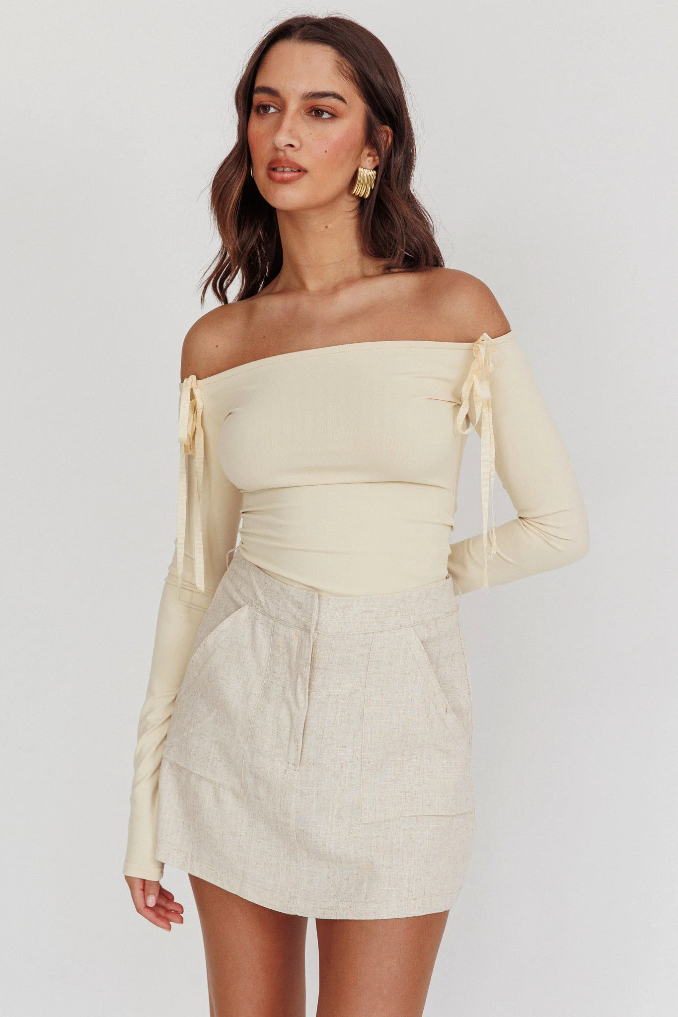 Euphoria Linen Skort Sand - Sonourner