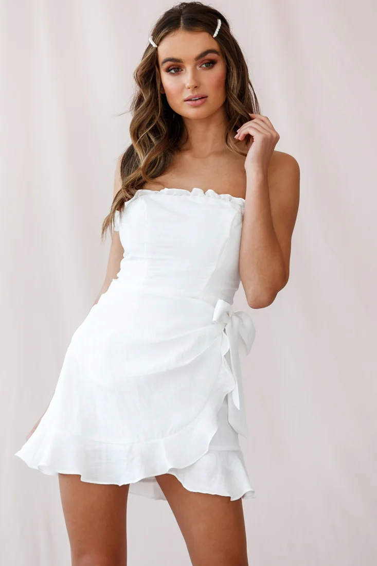 Stacey Frill Bustier Wrap Dress White - Sonourner