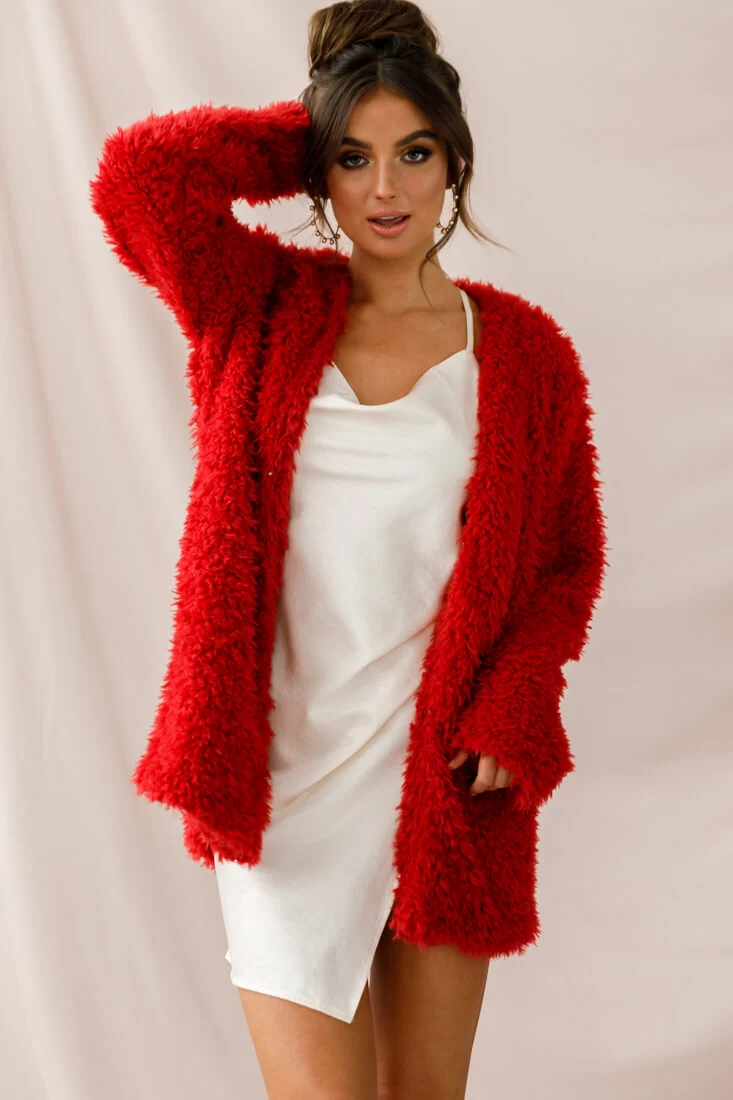 Ronan Fluffy Coat Red - Sonourner