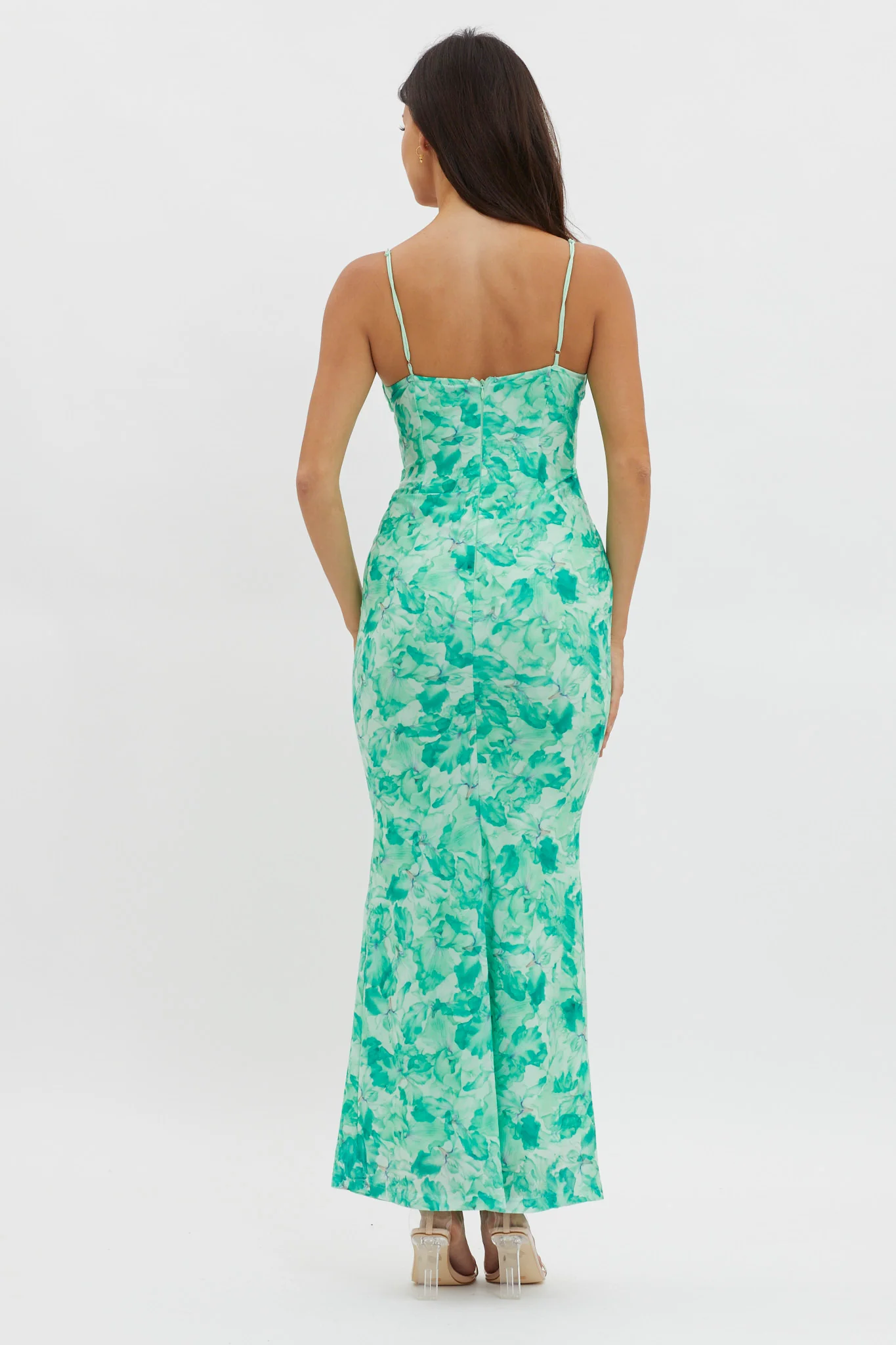 Teava Laced Waist Maxi Dress Orchid Green - Sonourner