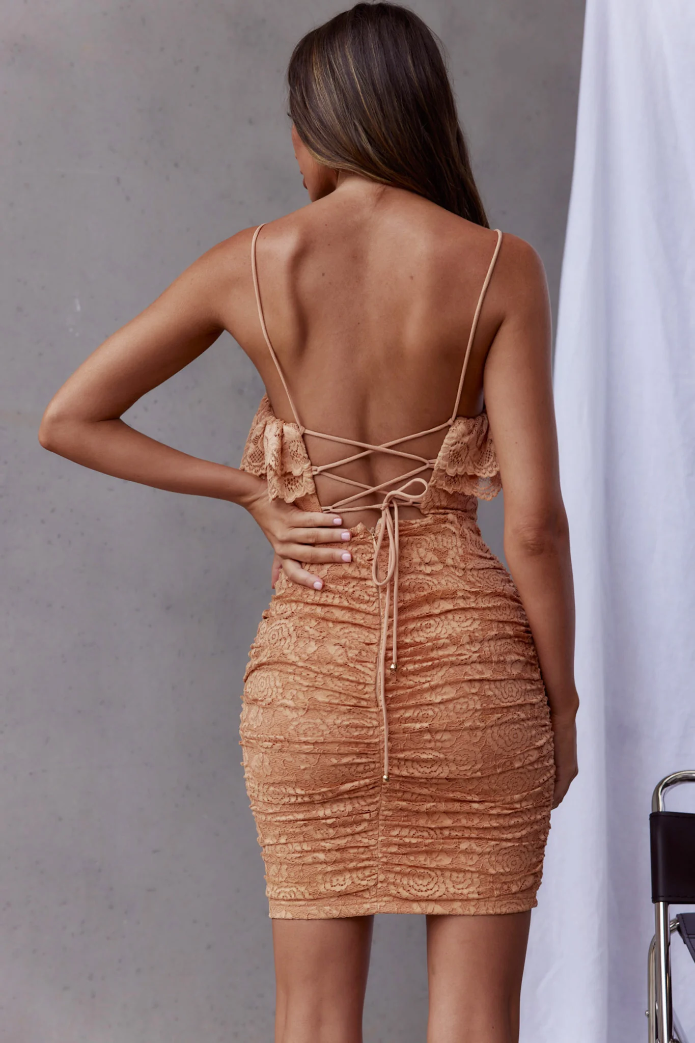 Kaari Lace Ruffle Mini Dress Mango - Sonourner