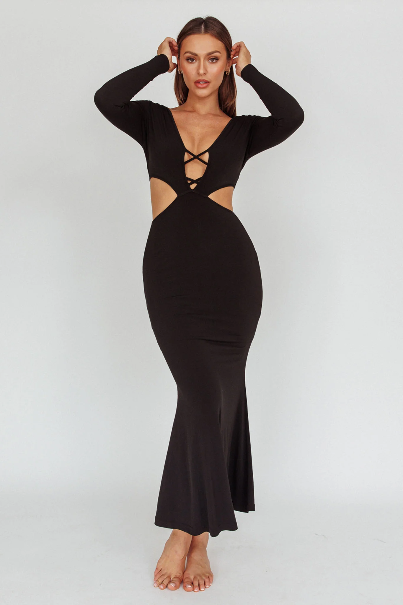 Dress Codes Cut-Out Maxi Dress Black - Sonourner