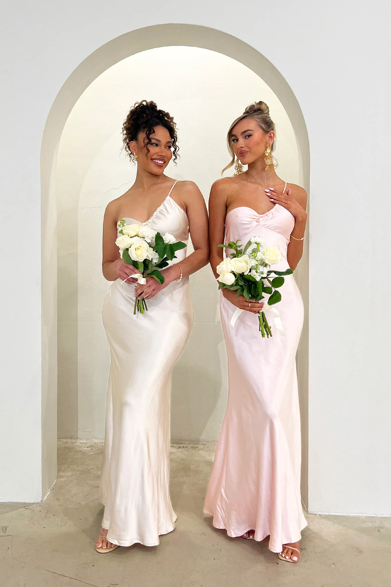 Twilight Tango One-Shoulder Maxi Dress Blush - Sonourner