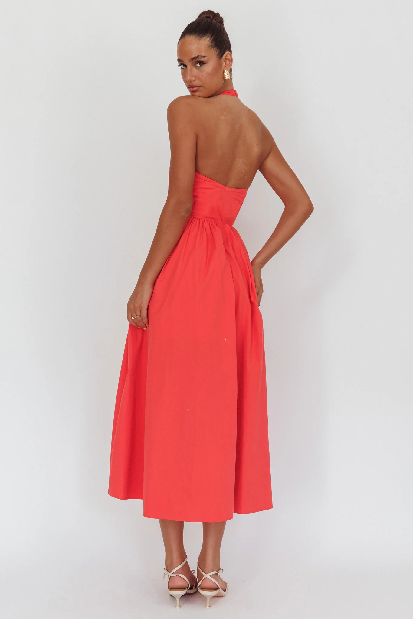 Get My Attention Halterneck Maxi Dress Red - Sonourner