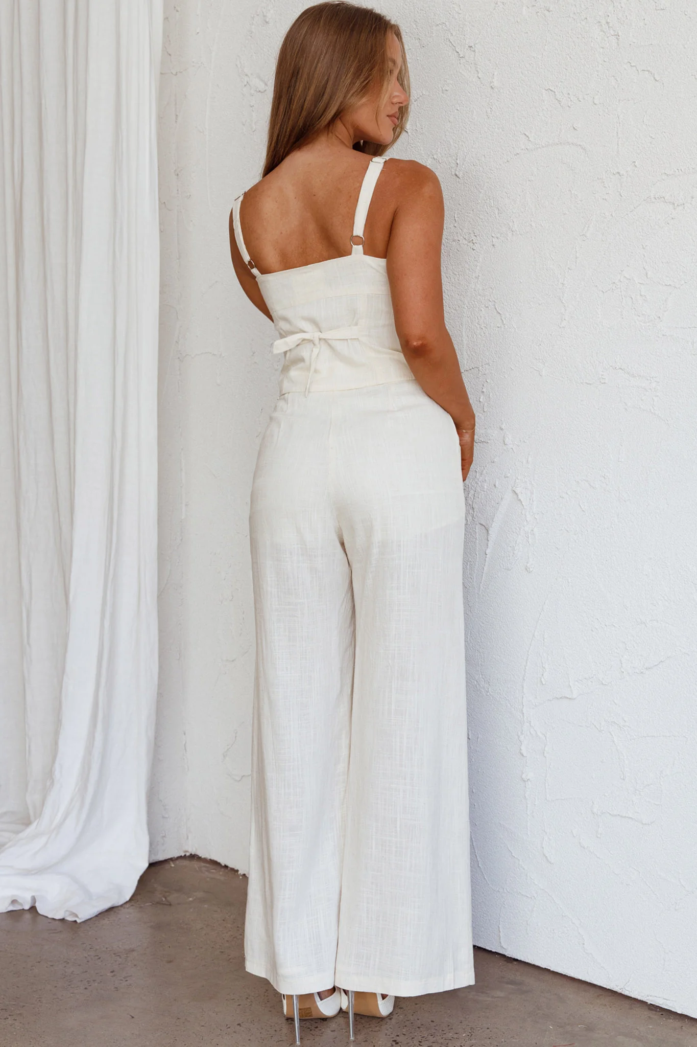 Play It Cool Wide Leg Pants Natural - Sonourner