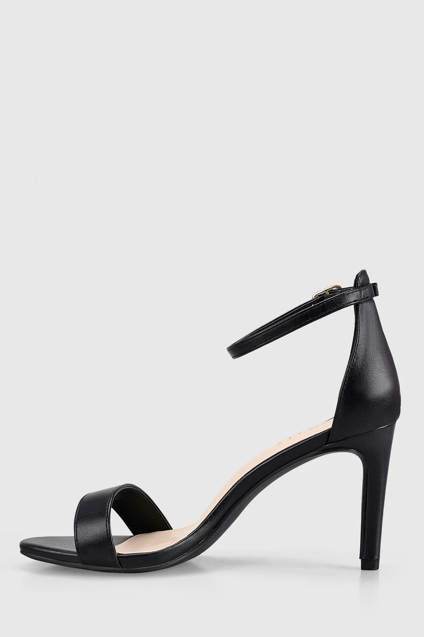 VERALi Mattie Strappy Heels Black Smooth - Sonourner