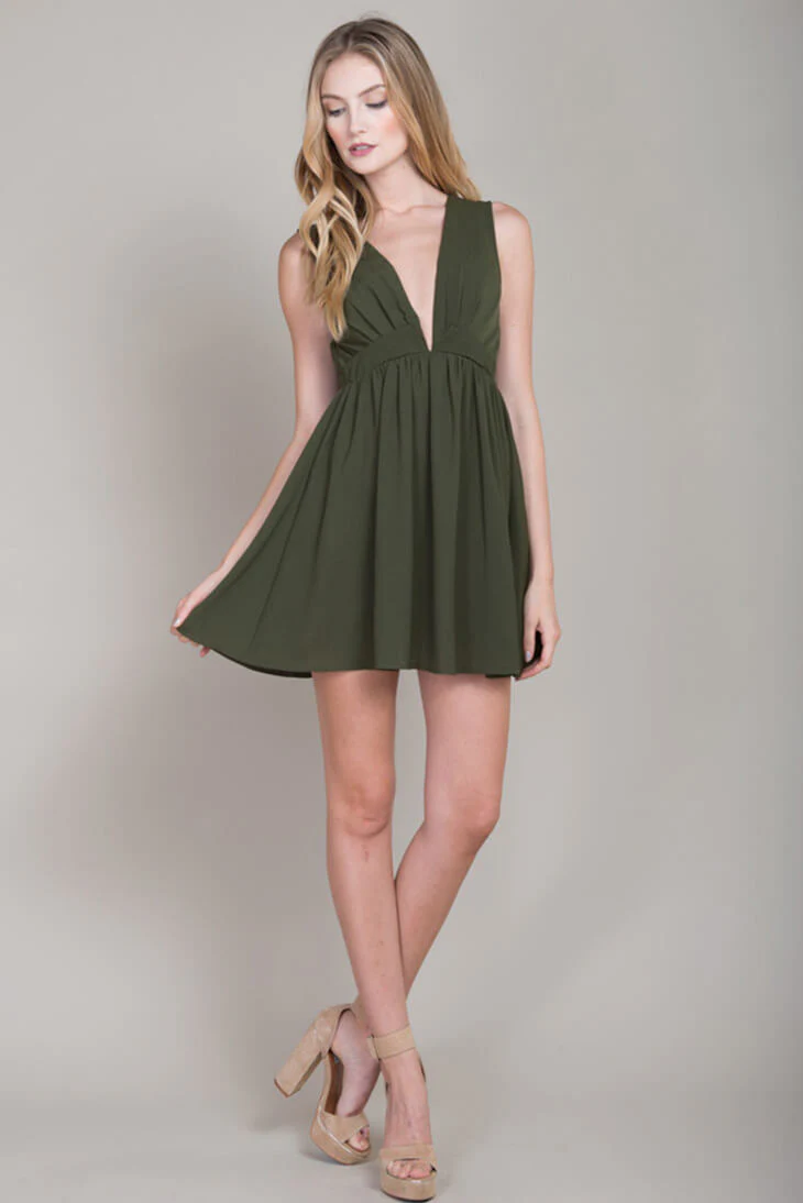 Laine Day Festival Dress Green - Sonourner
