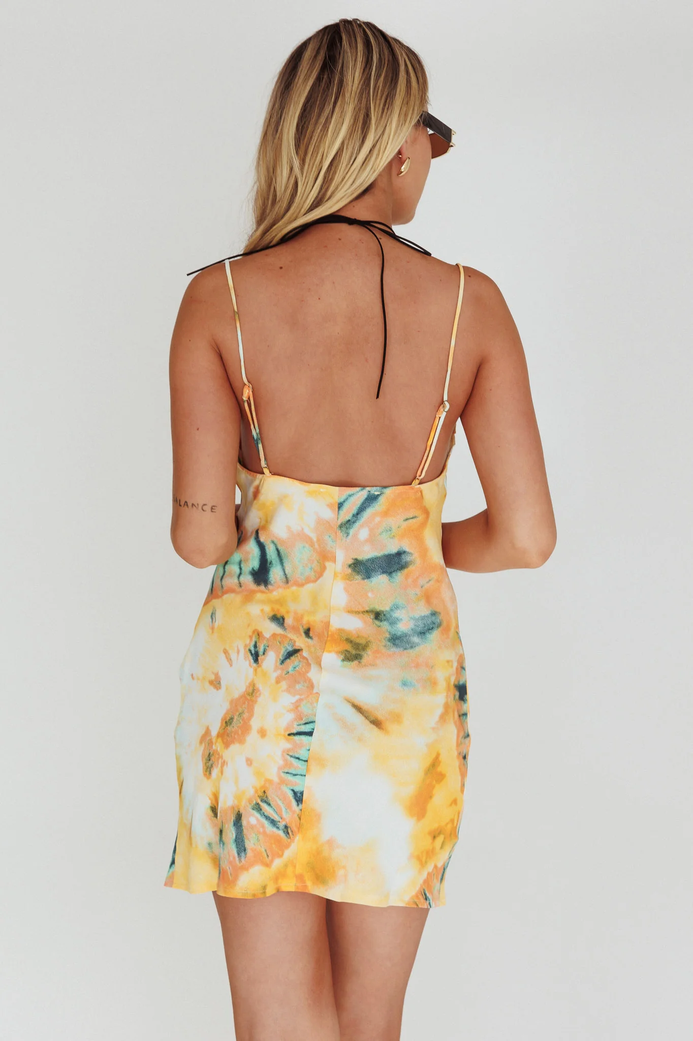 Show Me Love Cowl Neck Mini Dress Orange Multi - Sonourner