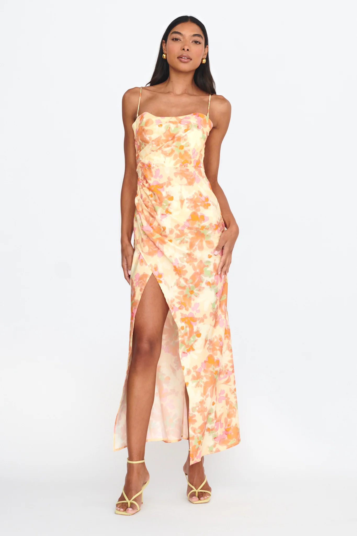 Marianna Twist Back Maxi Dress Orange - Sonourner