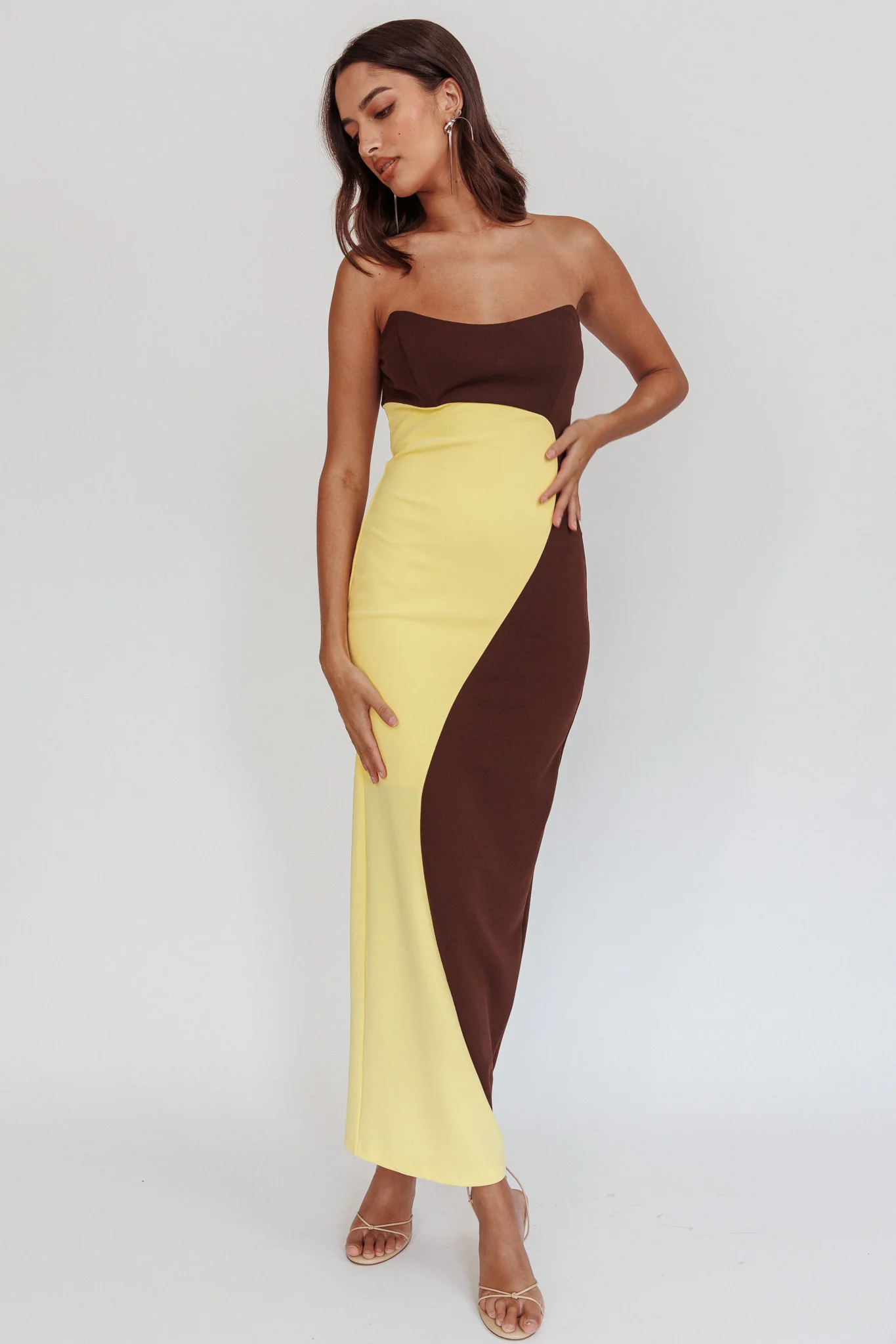 Regent Strapless Maxi Dress Cedar Yellow - Sonourner