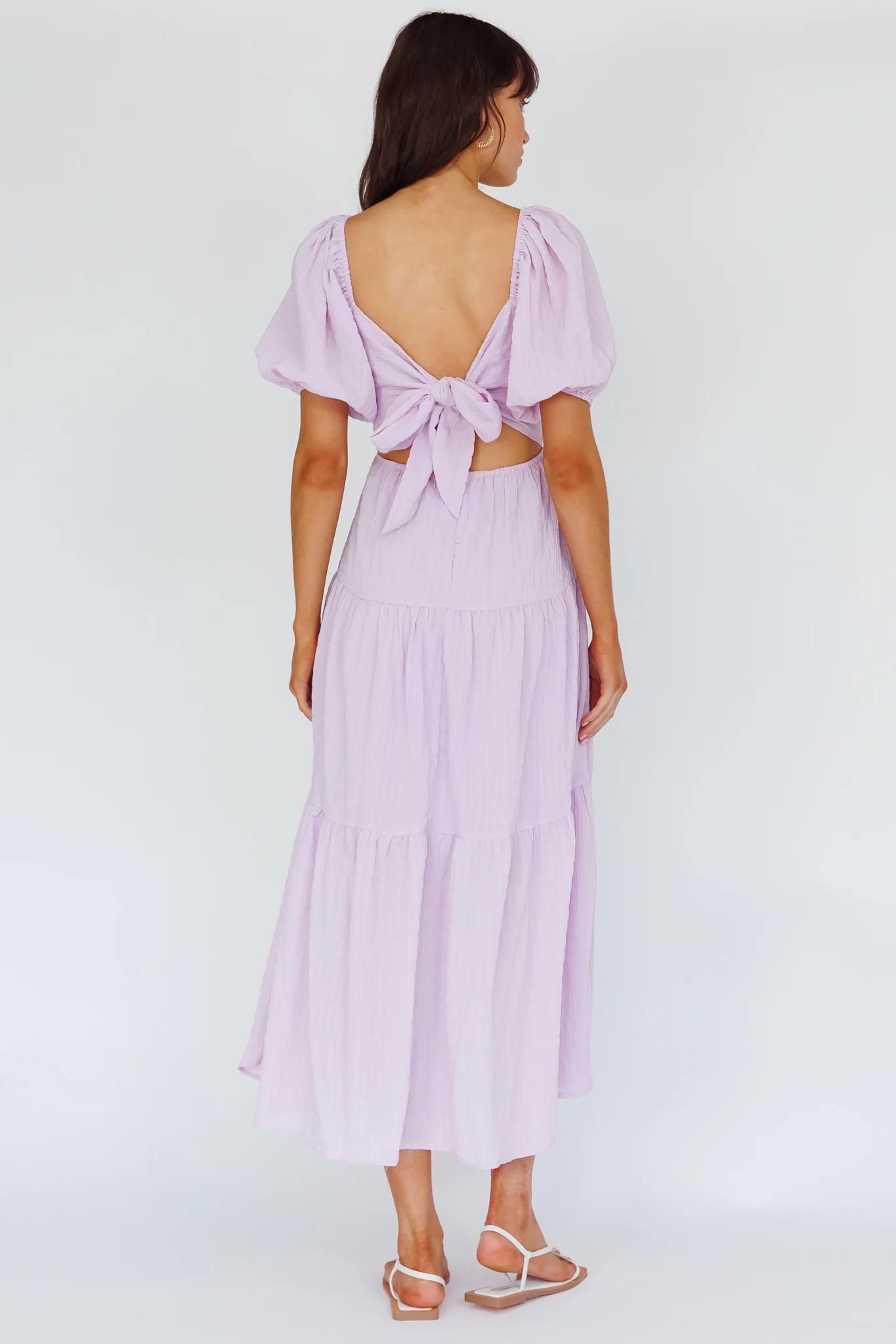 Royce Bow Back Midi Dress Lilac - Sonourner