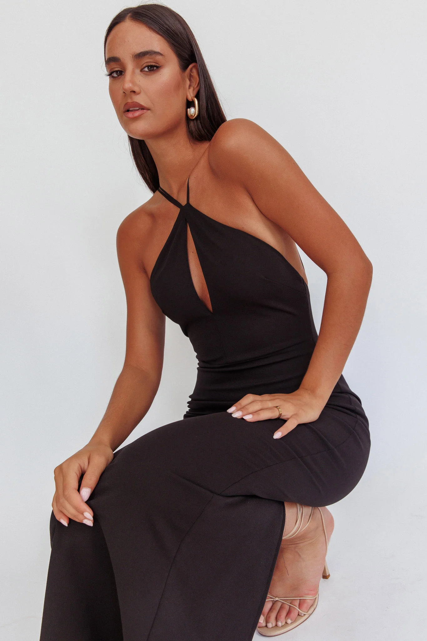 Feels Good Backless Bodycon Maxi Dress Black - Sonourner
