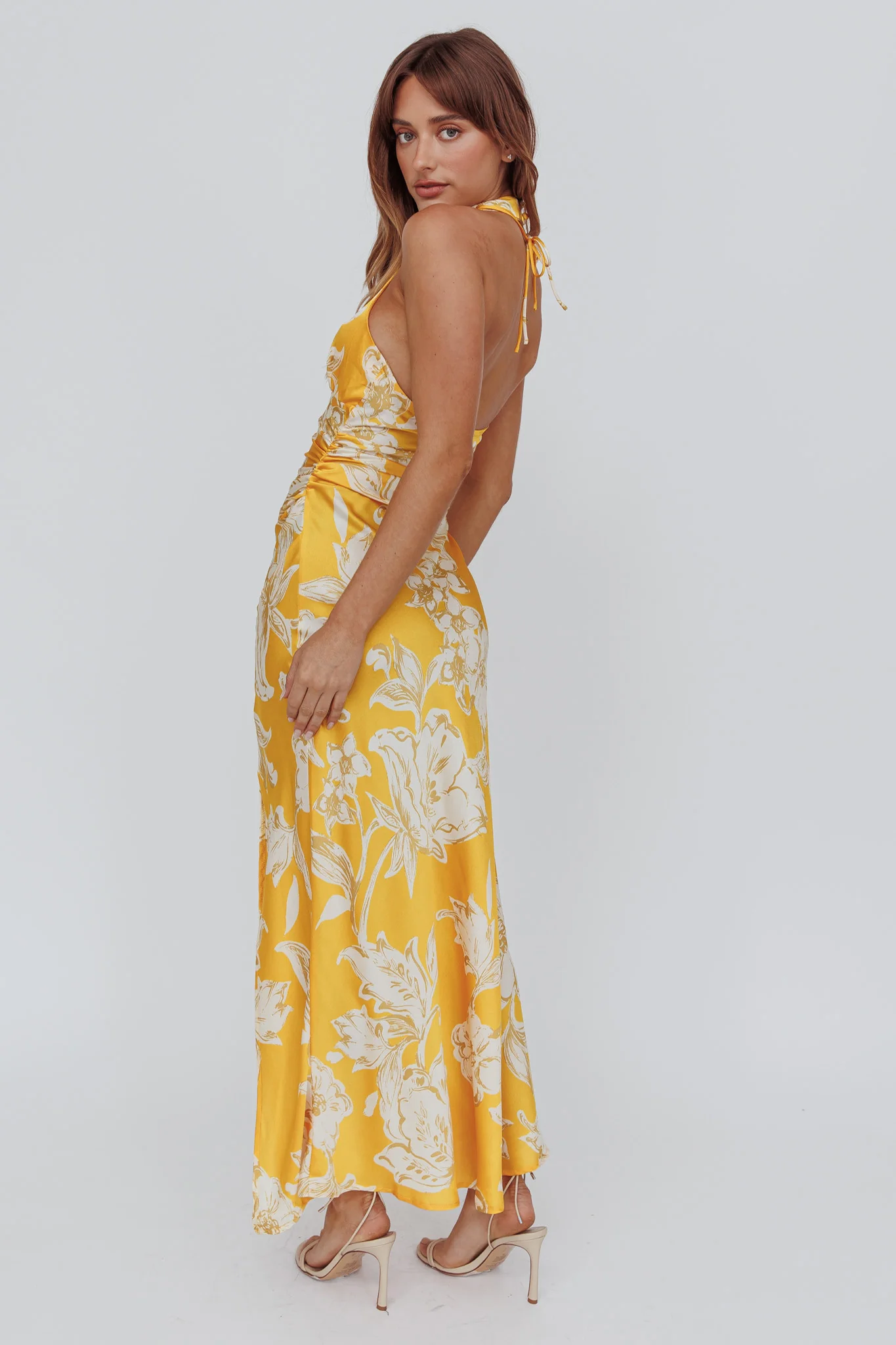 Brighter Days Halterneck Split Midi Dress Sun - Sonourner
