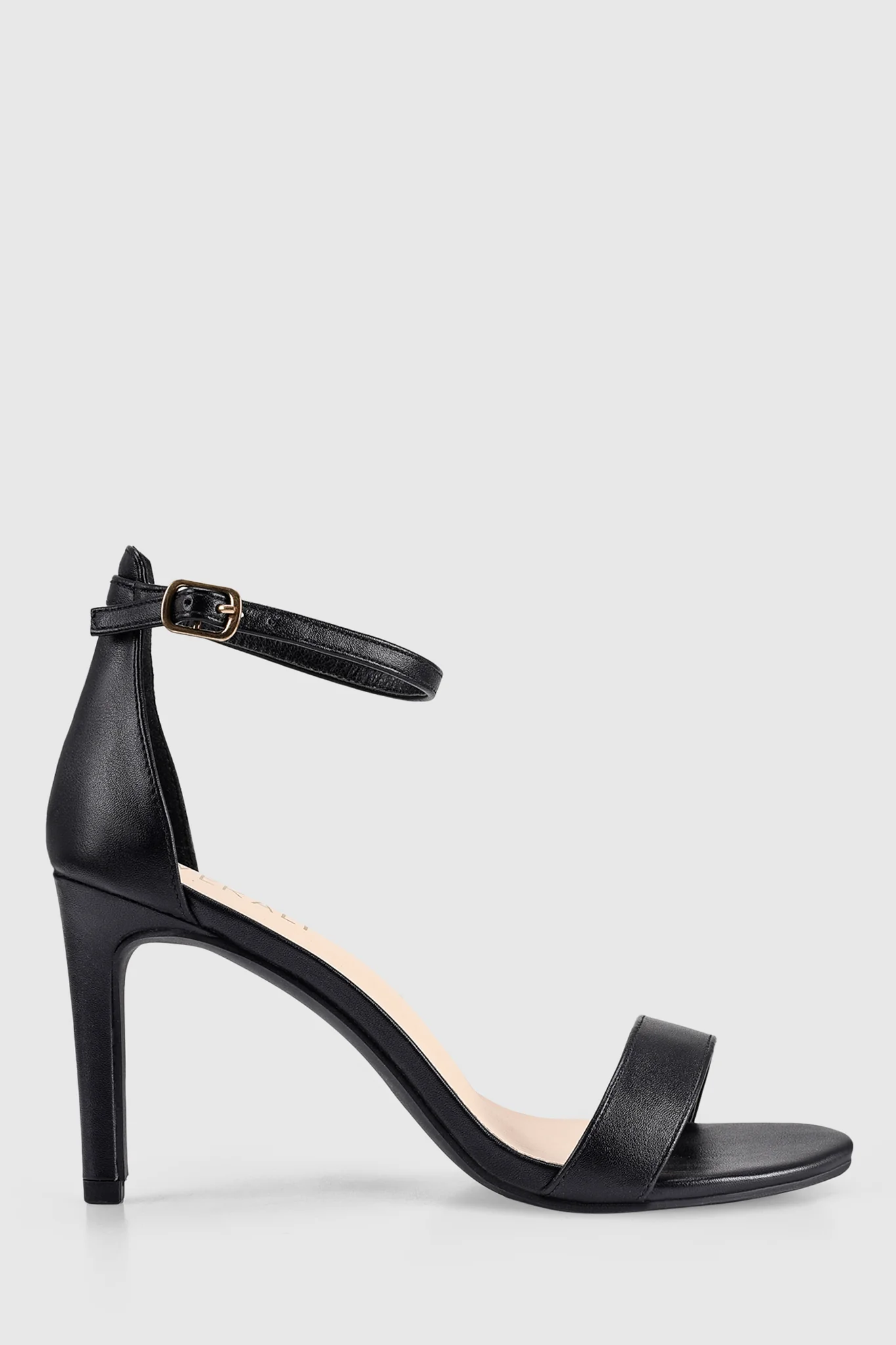VERALi Mattie Strappy Heels Black Smooth - Sonourner