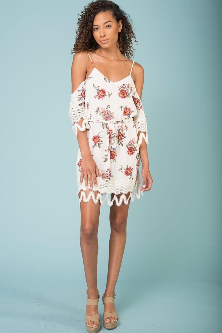 Jocelyn Cold Shoulder Dress White - Sonourner