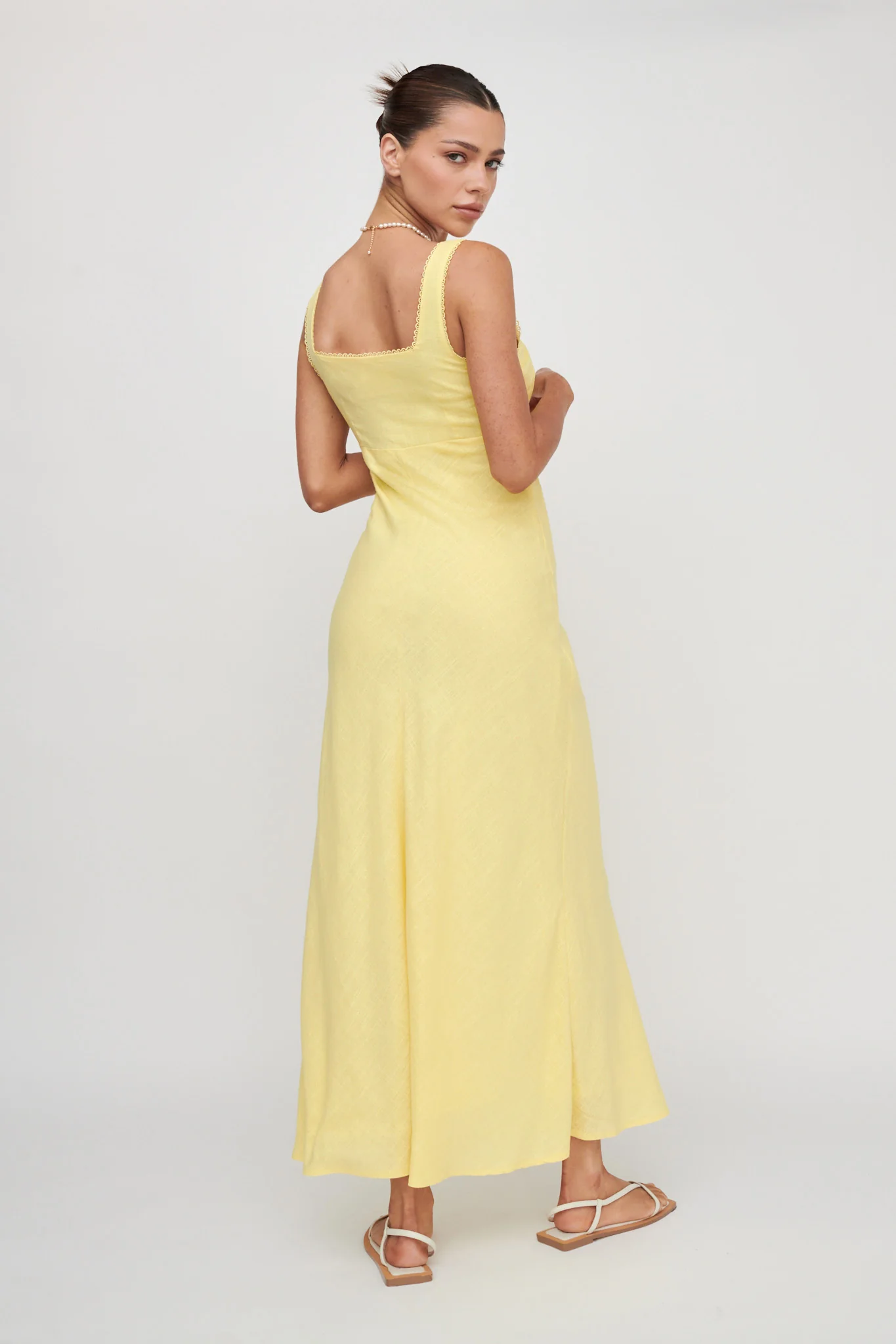 Carlee Gathered Bust Maxi Dress Yellow - Sonourner