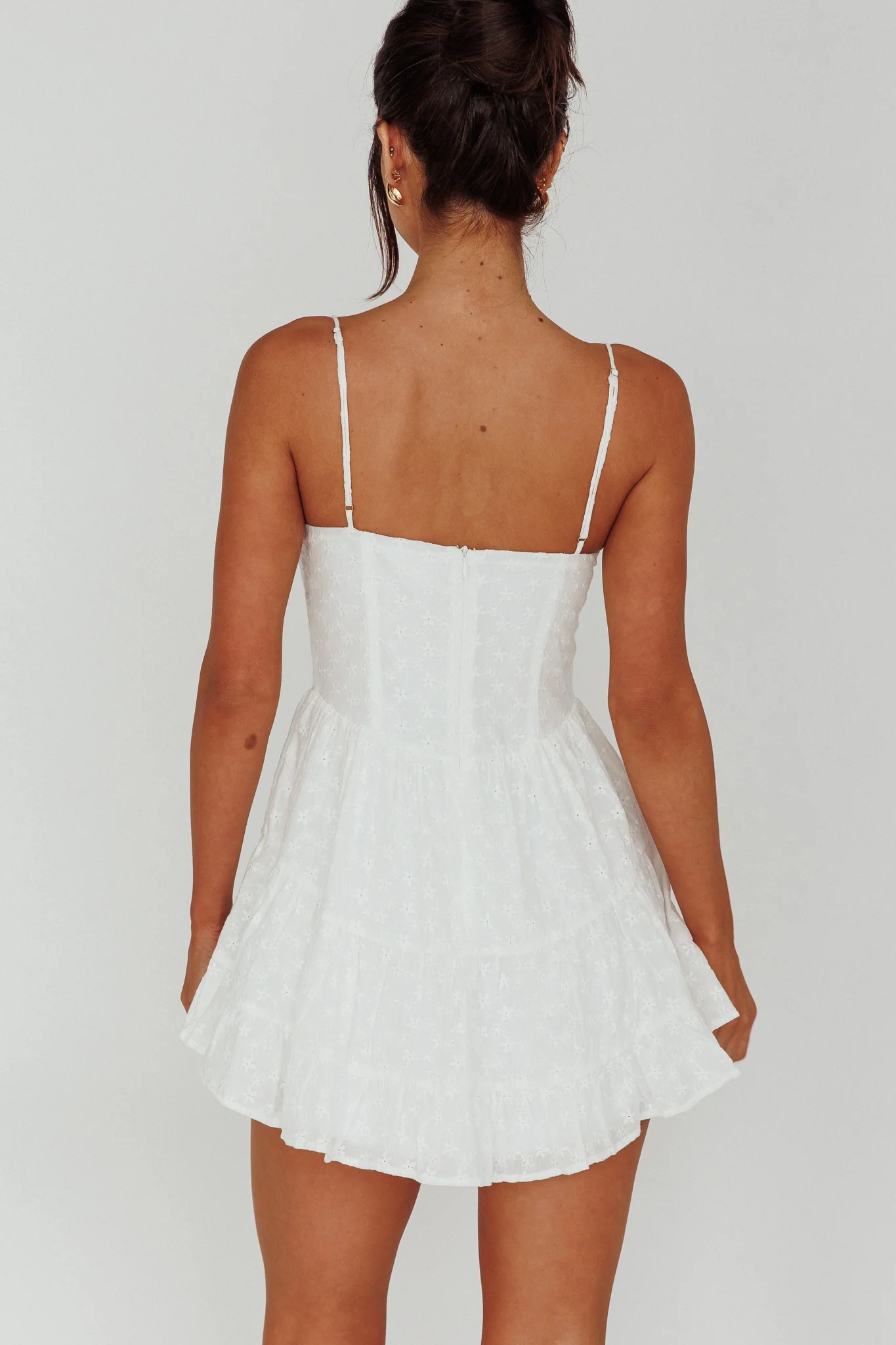 Summer In Sicily Hook & Eye Mini Dress White - Sonourner