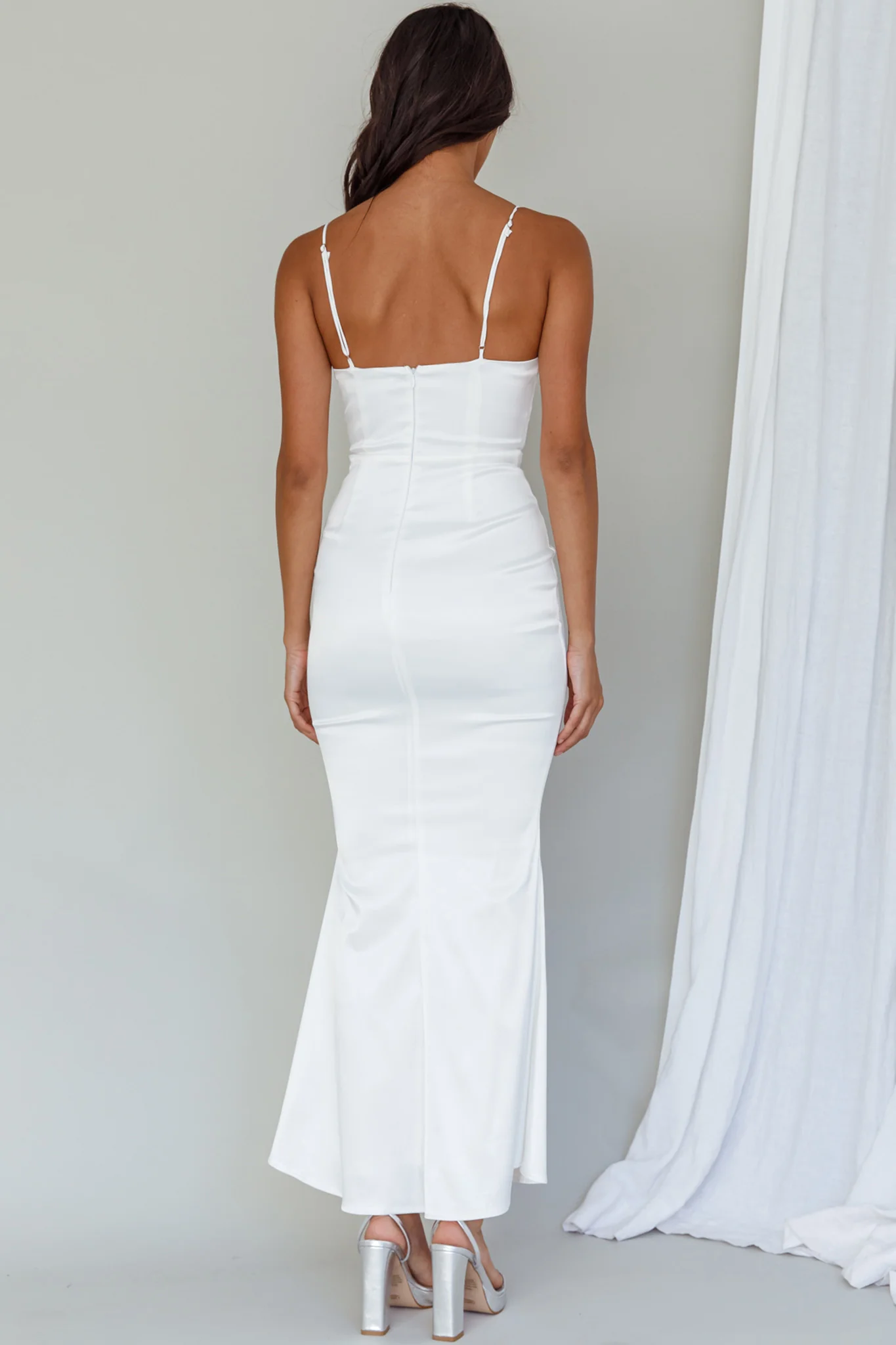 Moon Rising Mermaid Maxi Dress White - Sonourner