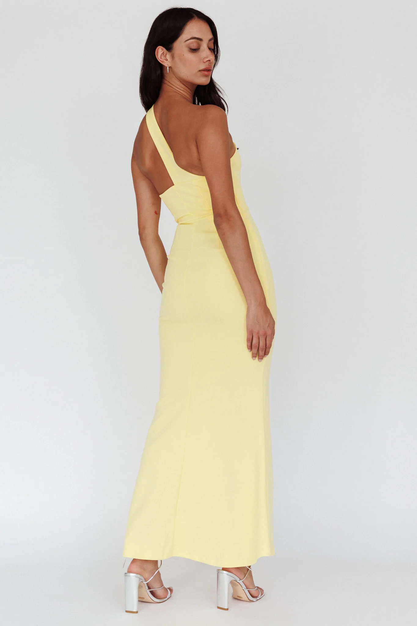 Shooting Stars One-Shoulder Maxi Dress Yellow - Sonourner