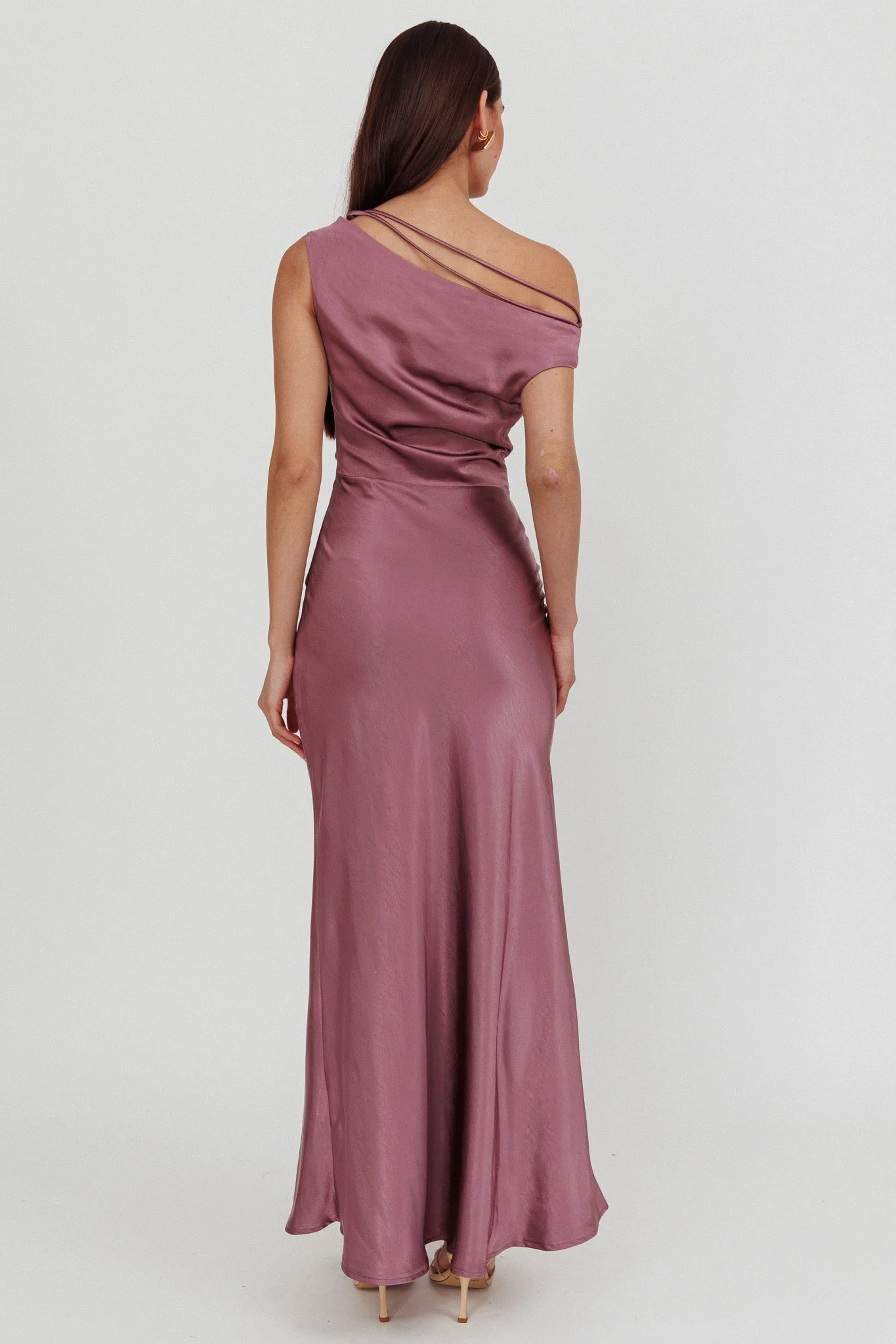 Twilight Asymmetric Neckline Maxi Dress Grape - Sonourner