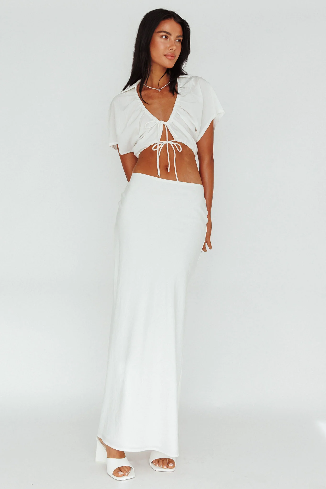 Coast To Coast Maxi Skirt White - Sonourner