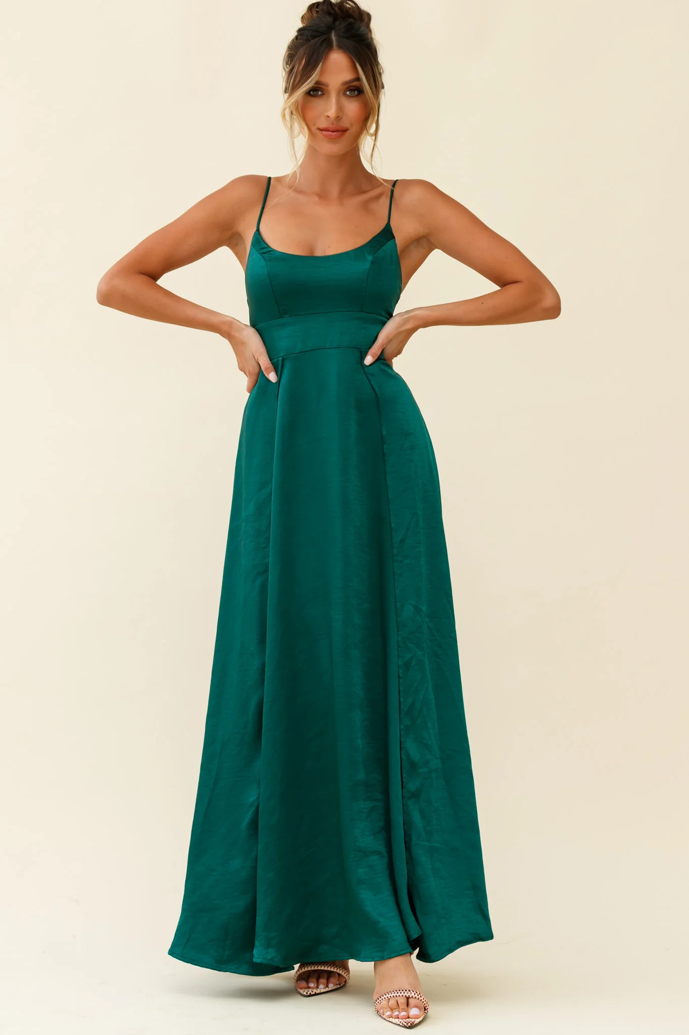 Joanne Empire Waist Maxi Dress Jade - Sonourner