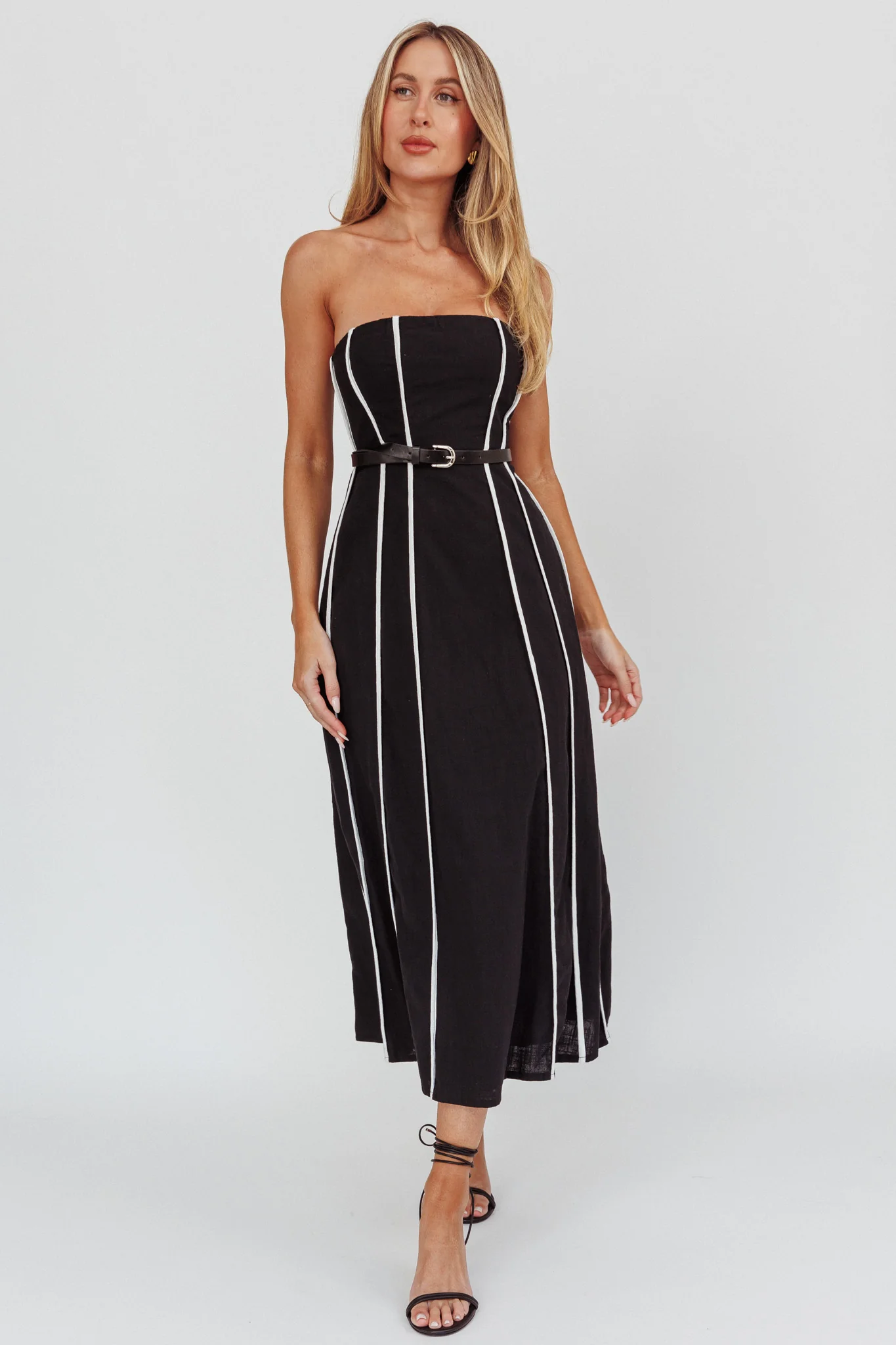 Azalea Sleeveless Midi Dress Black - Sonourner