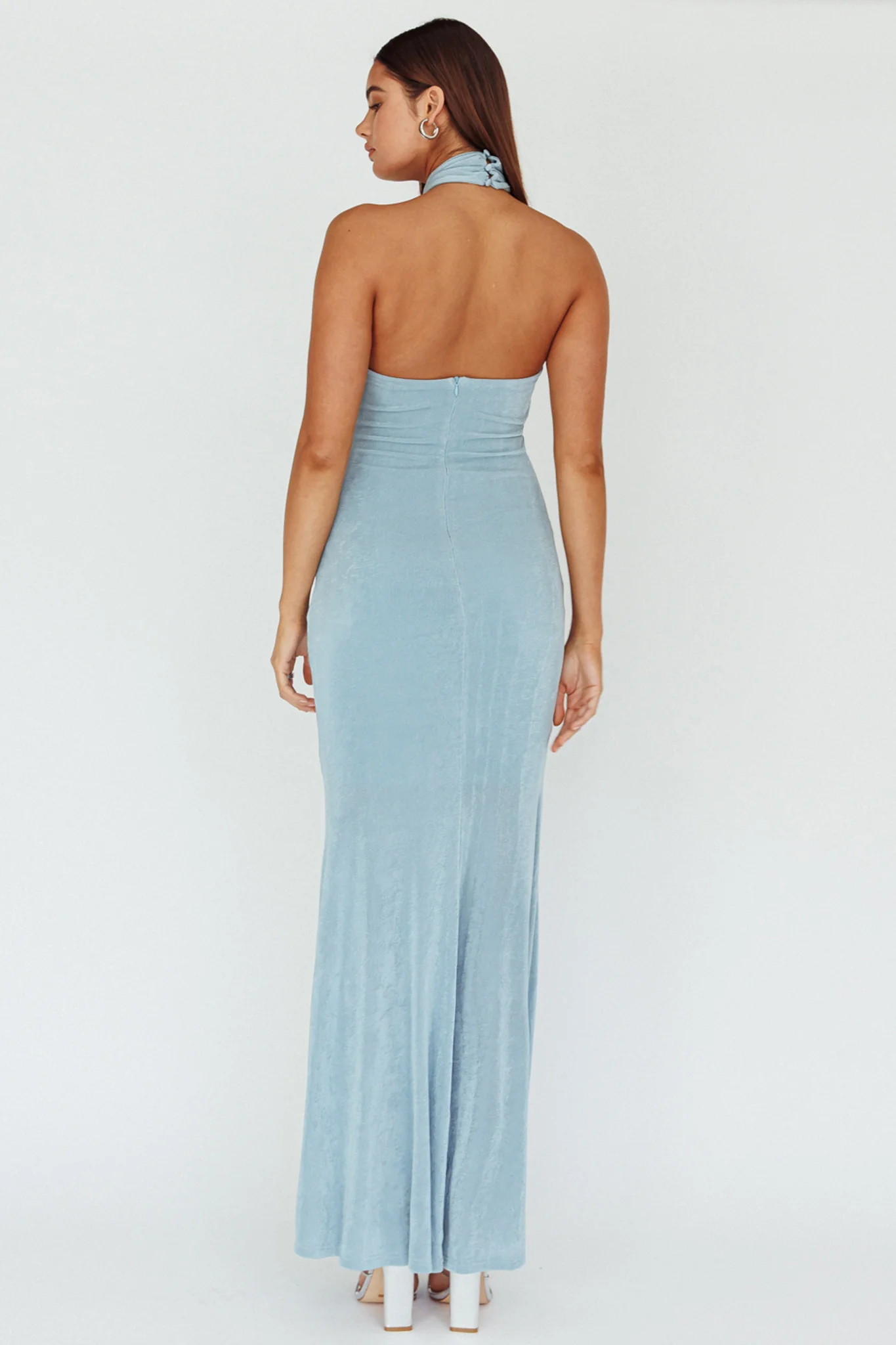 Ileana Twist Bodice Maxi Dress Light Blue - Sonourner