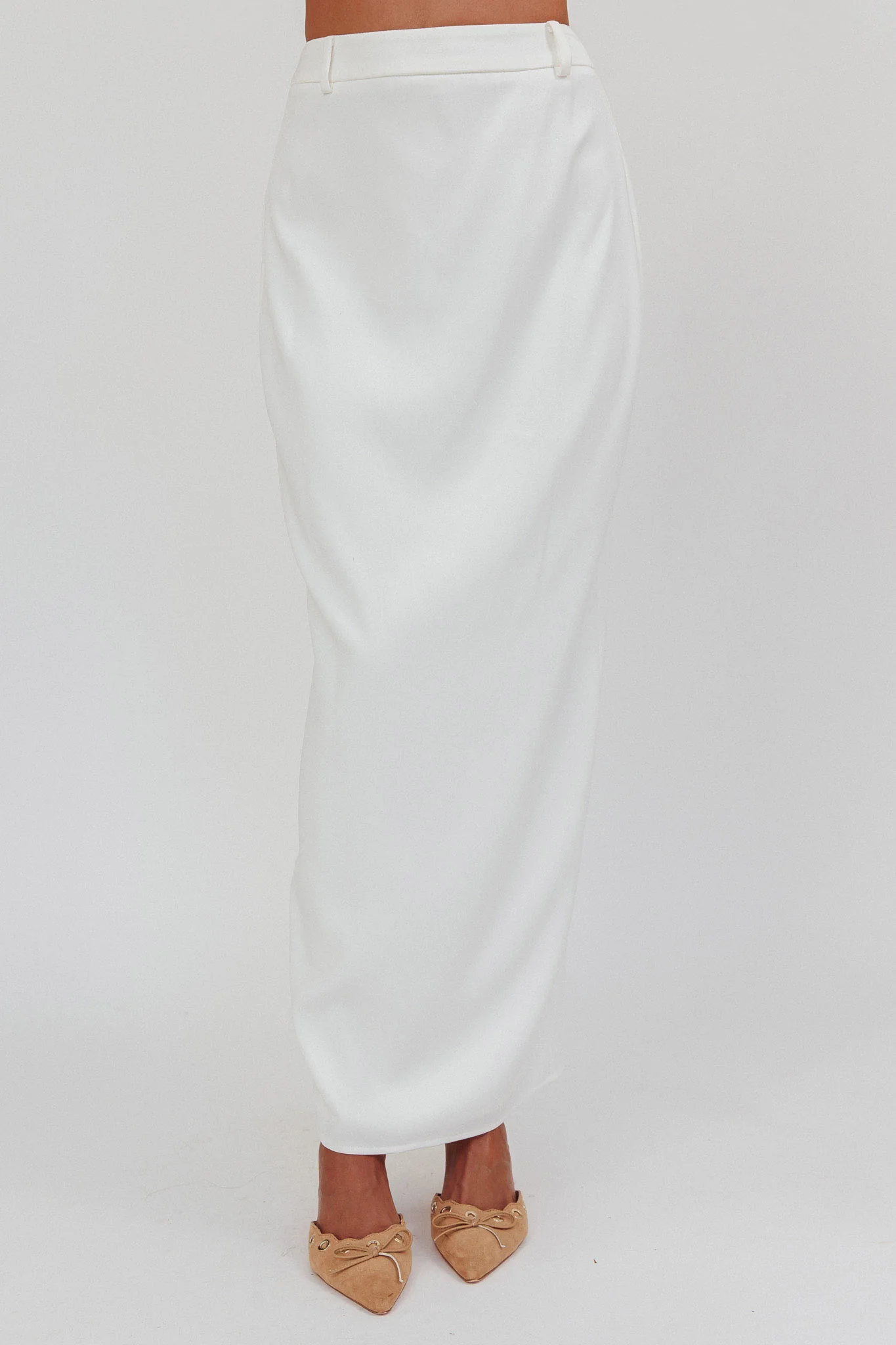 Tammi Faux Pocket Maxi Skirt Off White - Sonourner